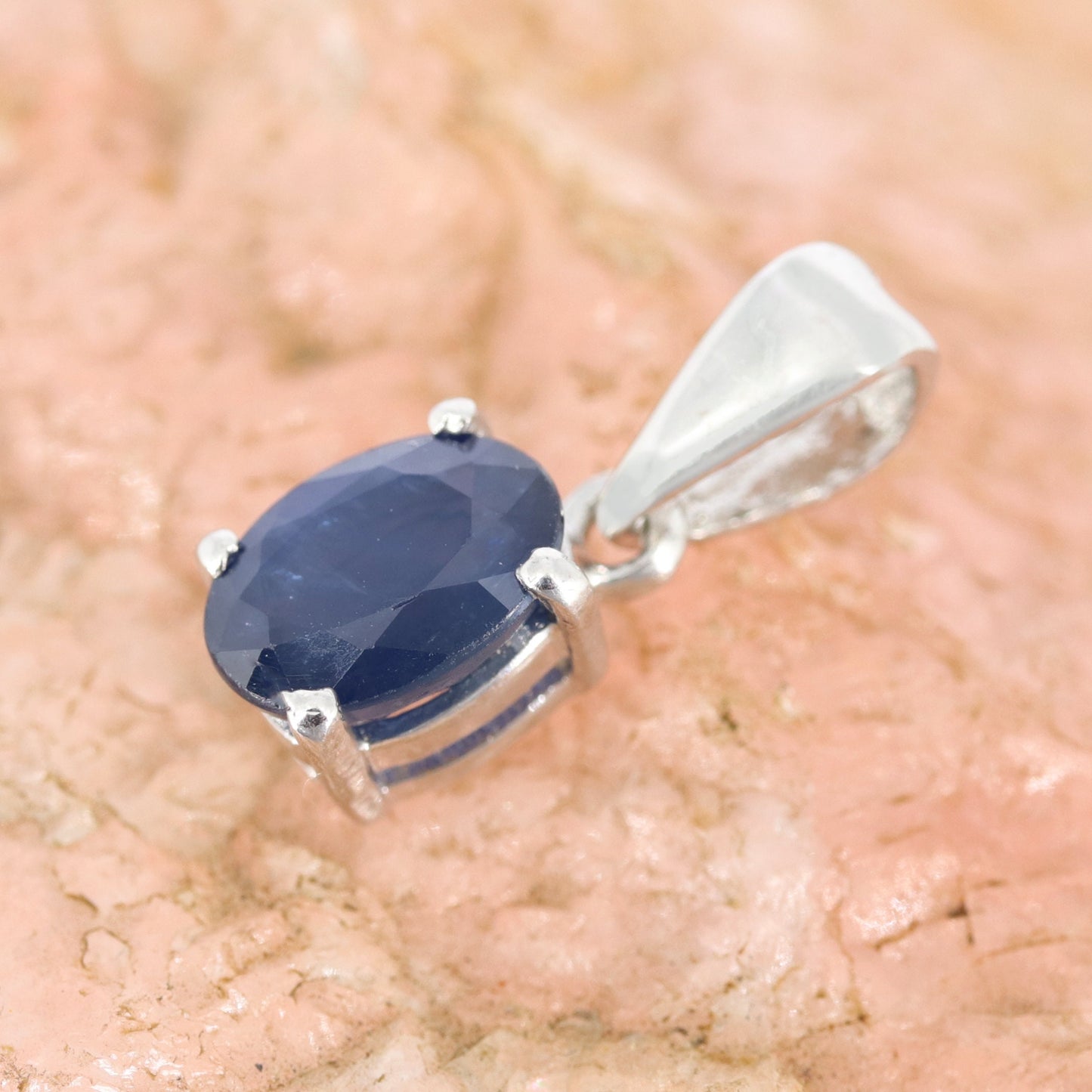 Blue Sapphire Necklace Silver