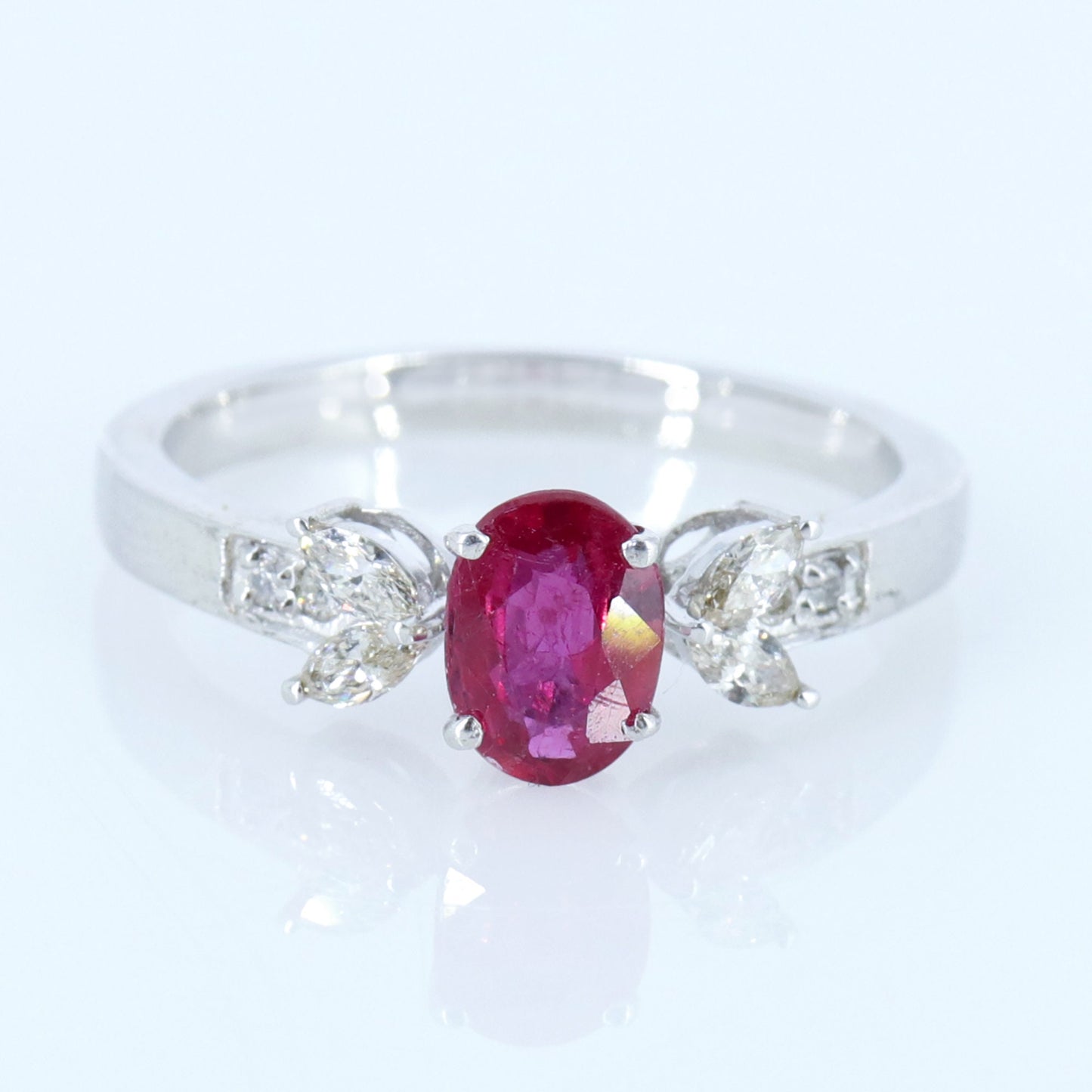 Emerald Ruby Sapphire Ring Silver