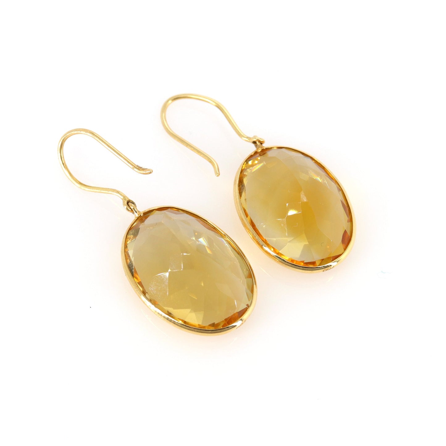Top Quality Citrine Stone Earring 18K Gold