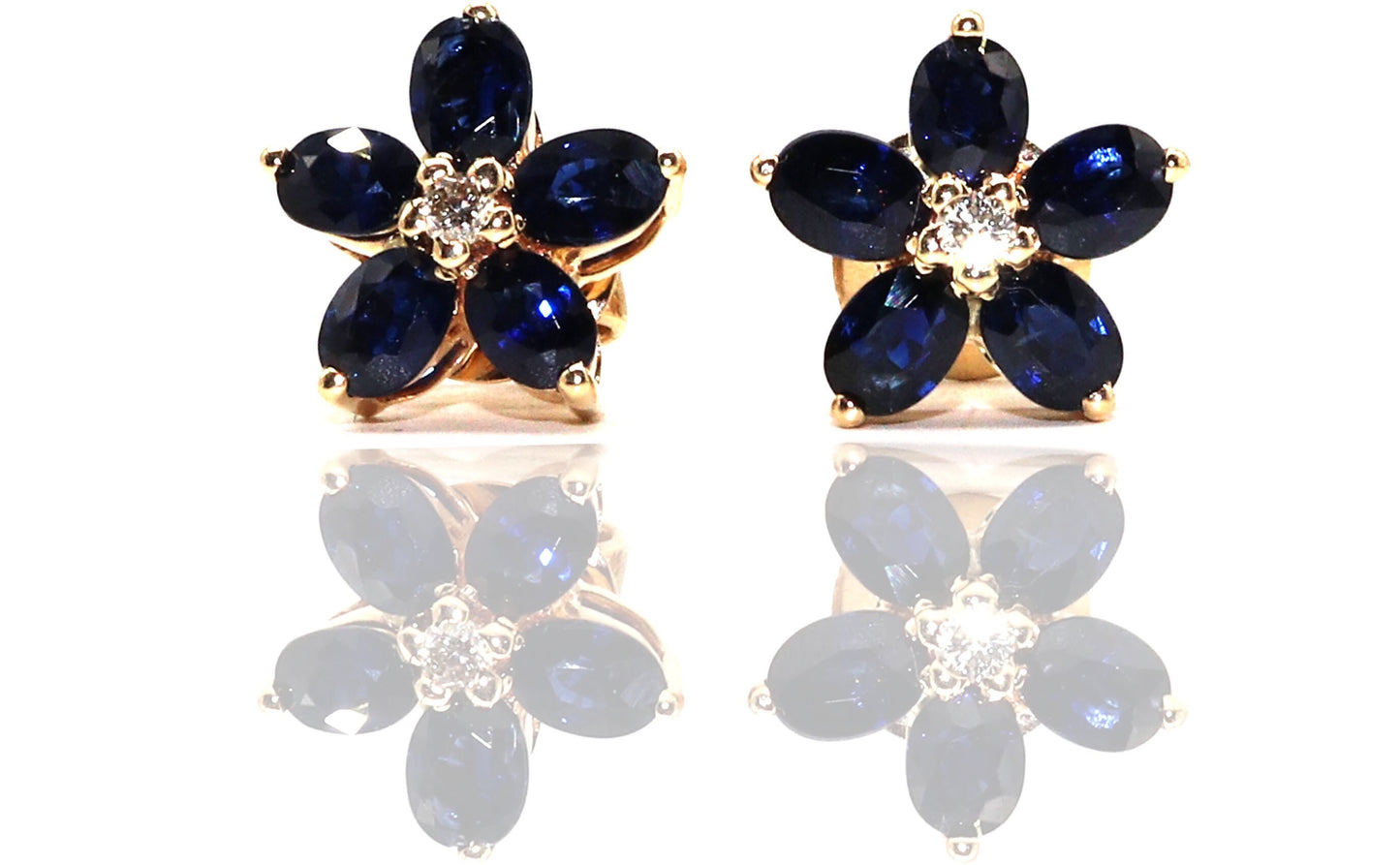 Yellow Handmade Blue Sapphire Earring 14K Gold