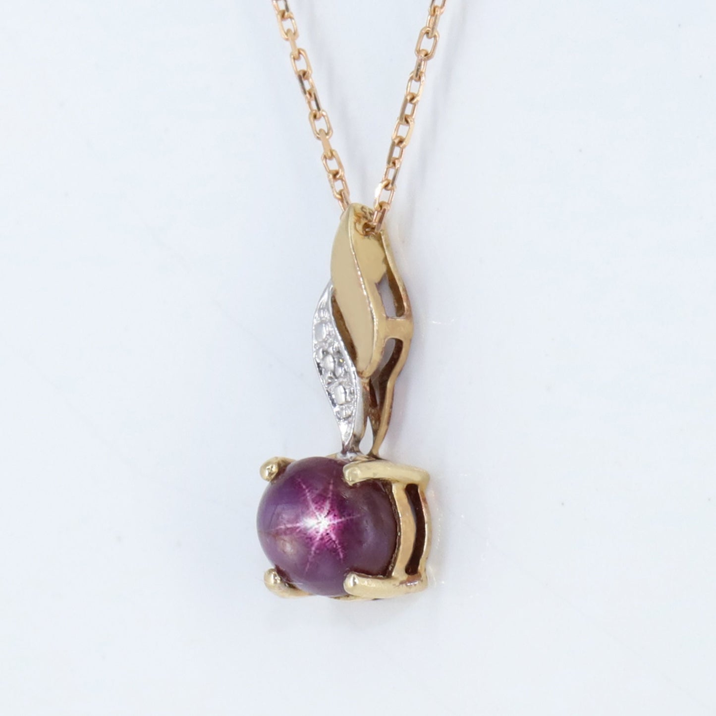 Dainty Star Ruby Pendant 14K Gold