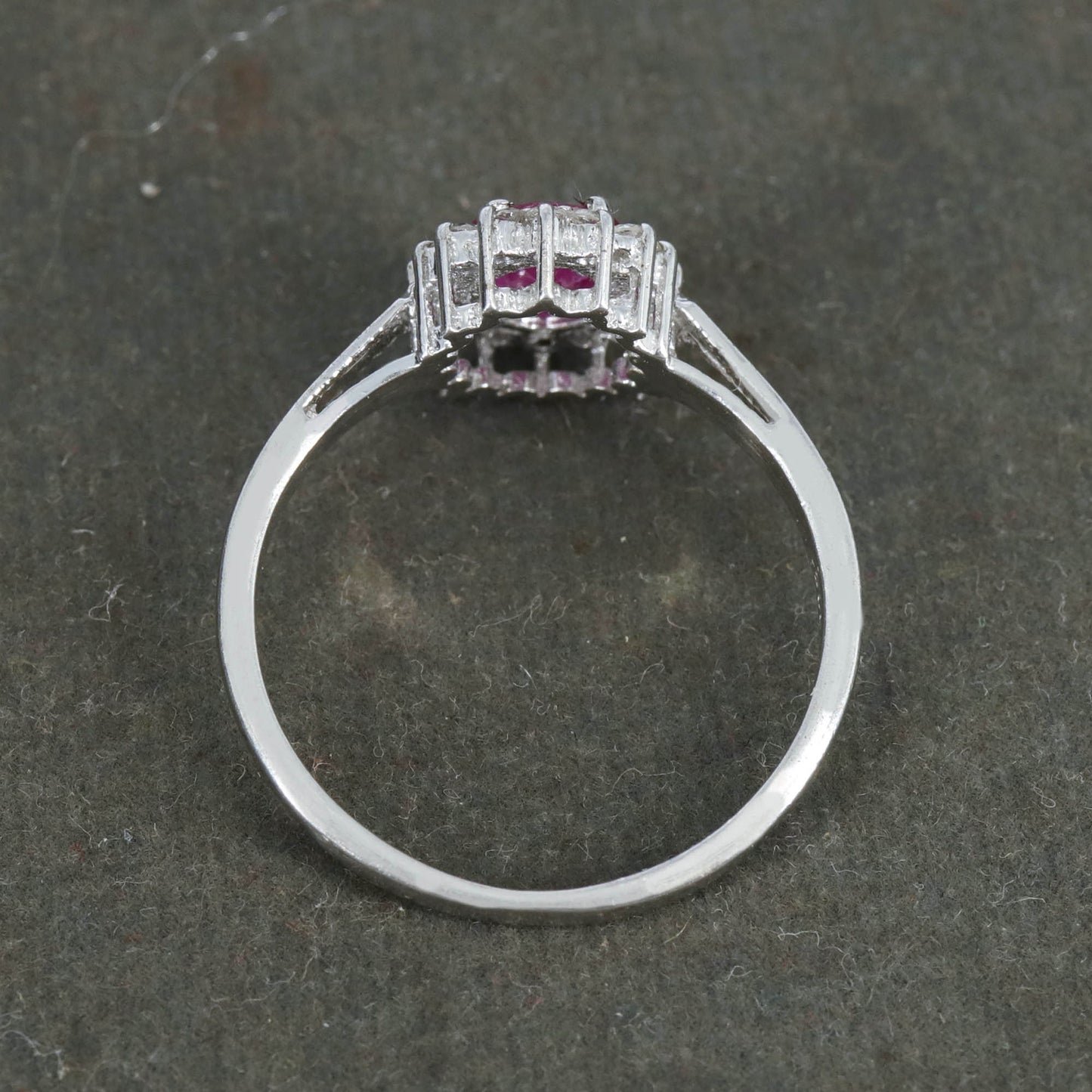 Faceted Ruby Ring Silver