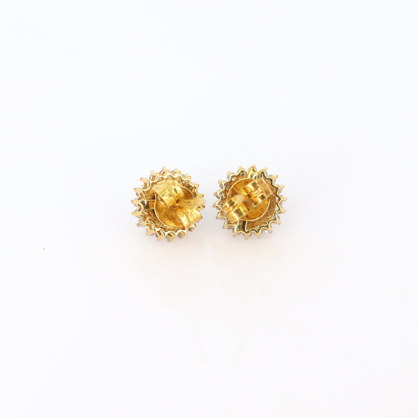 Cluster Center Stone Star Ruby Studs Yellow Birth Gemstone Stud Earring 18K Gold