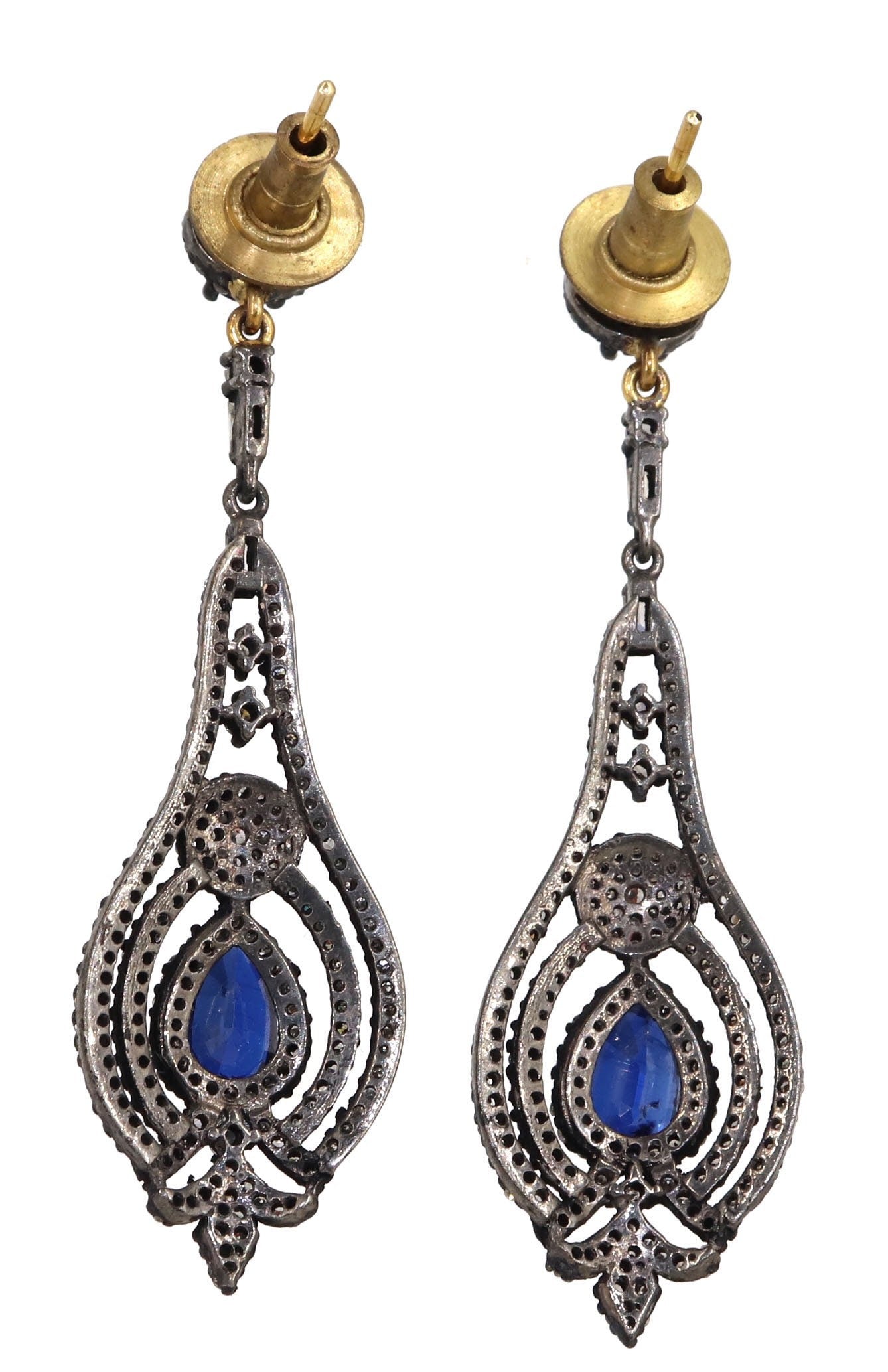 Very Beautiful Kyanite Designer Earring Gold