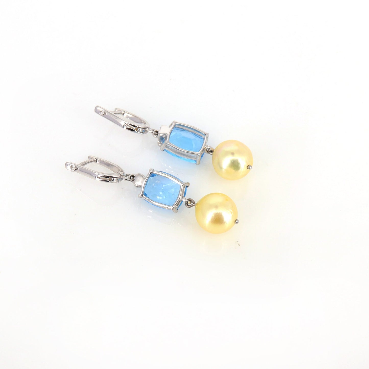 White Handmade Earring 14K Gold