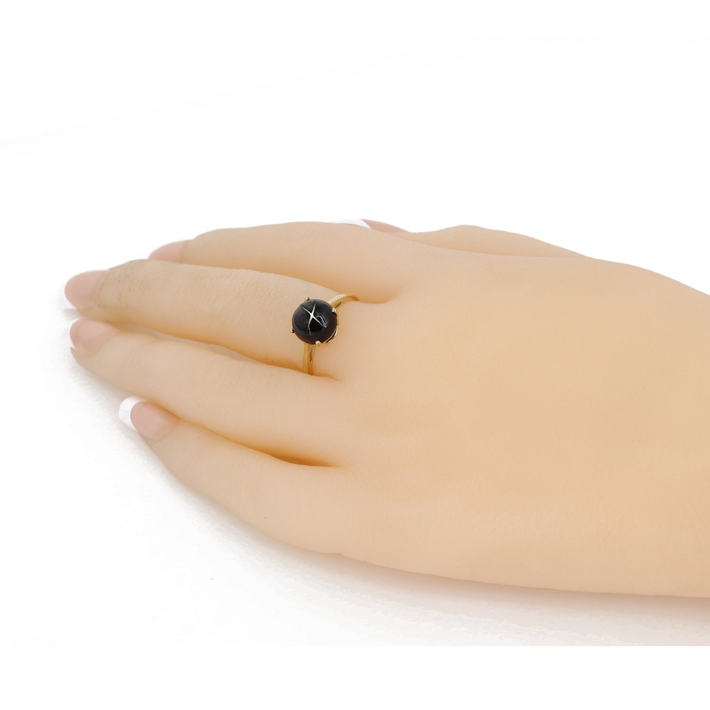 Indian Black Star Ring 14K Gold