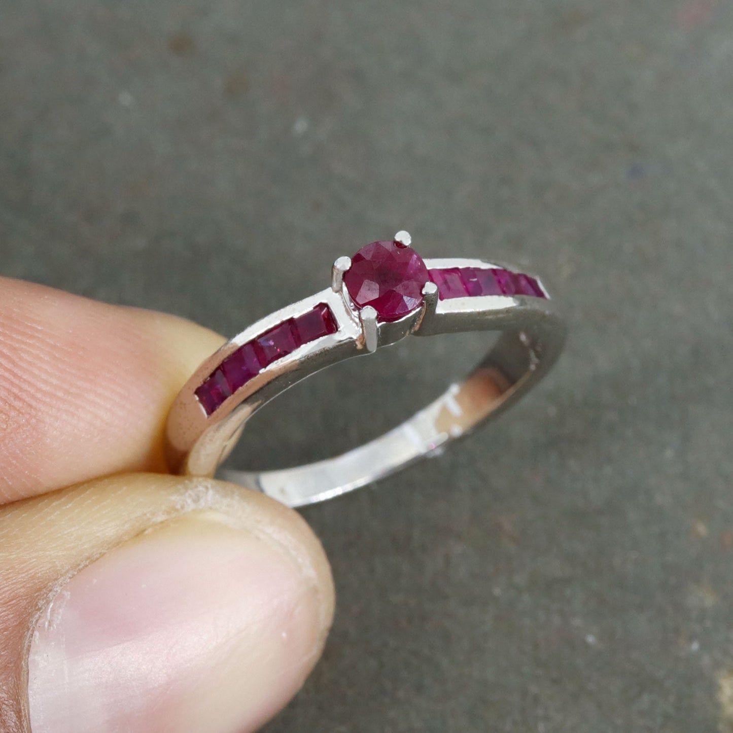 Solitaire Engagement Ring Silver