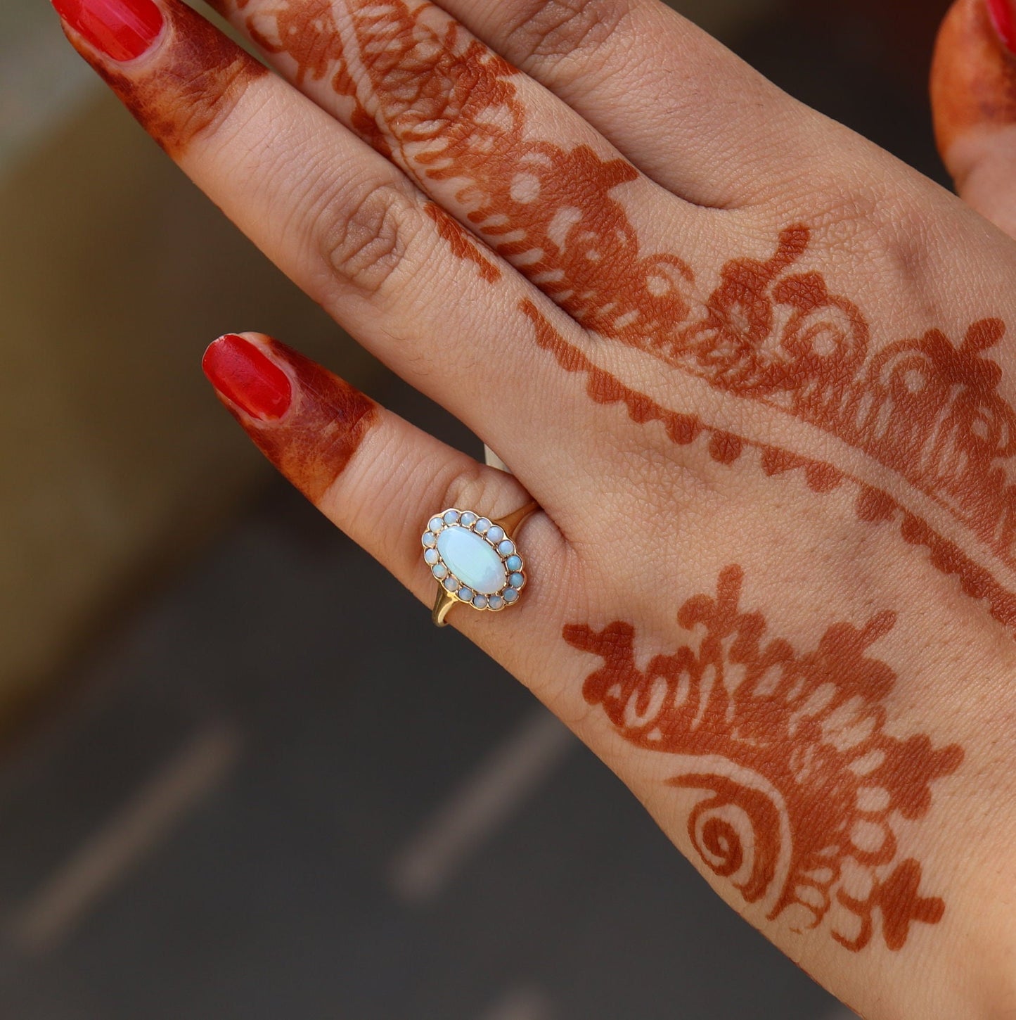 Dainty Opal Ring Gold