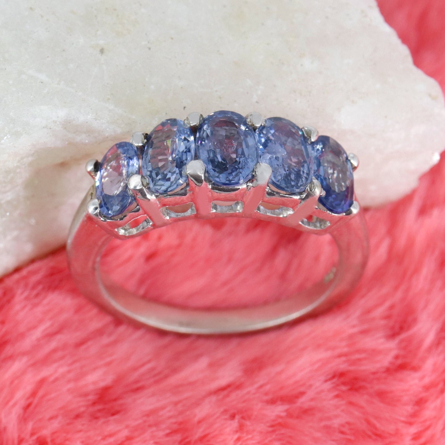 Elegant Blue Sapphire Ring Silver