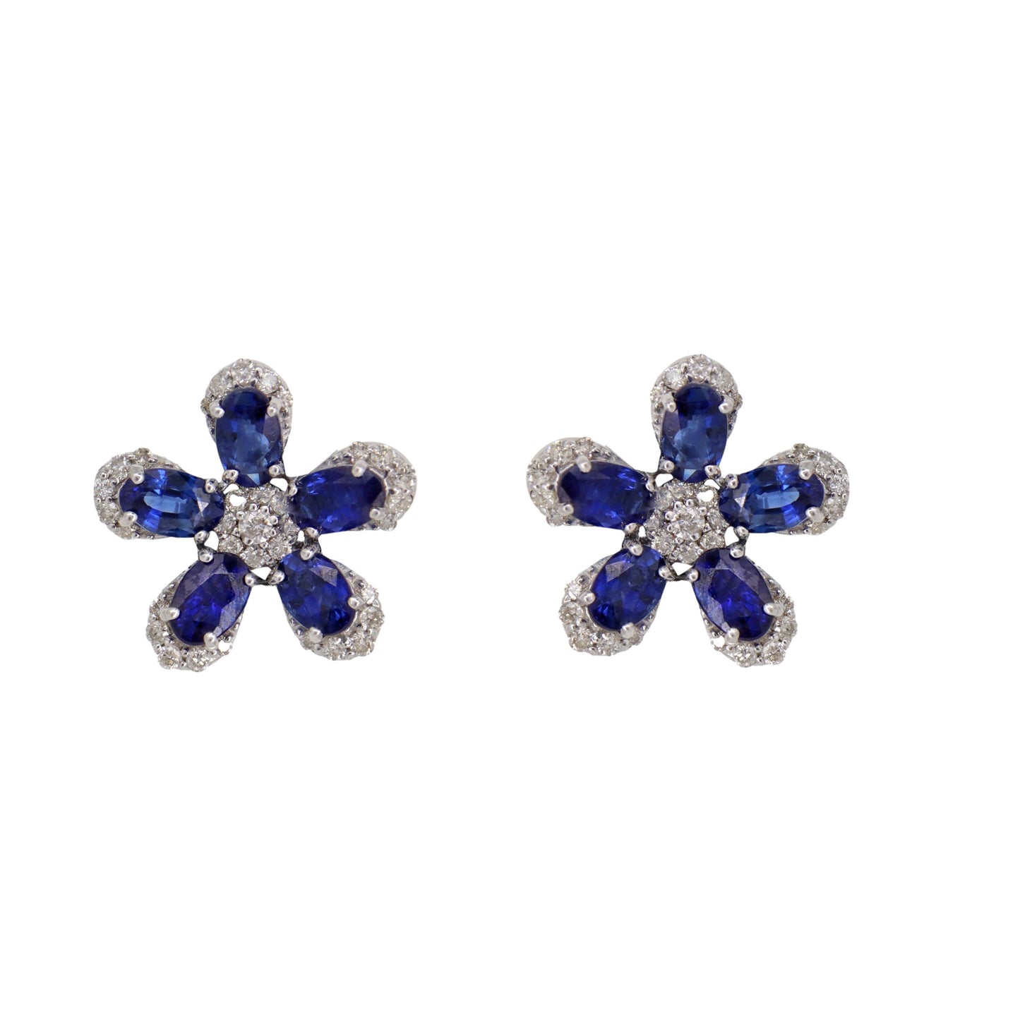 Flower Style Gemstone Earring 18K Gold