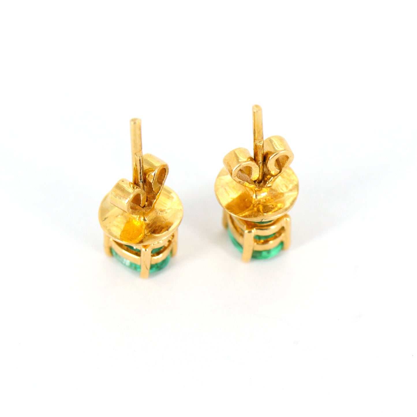 Emerald Studs Daily Wear Push Back Studs Emerald Earring 18K Gold