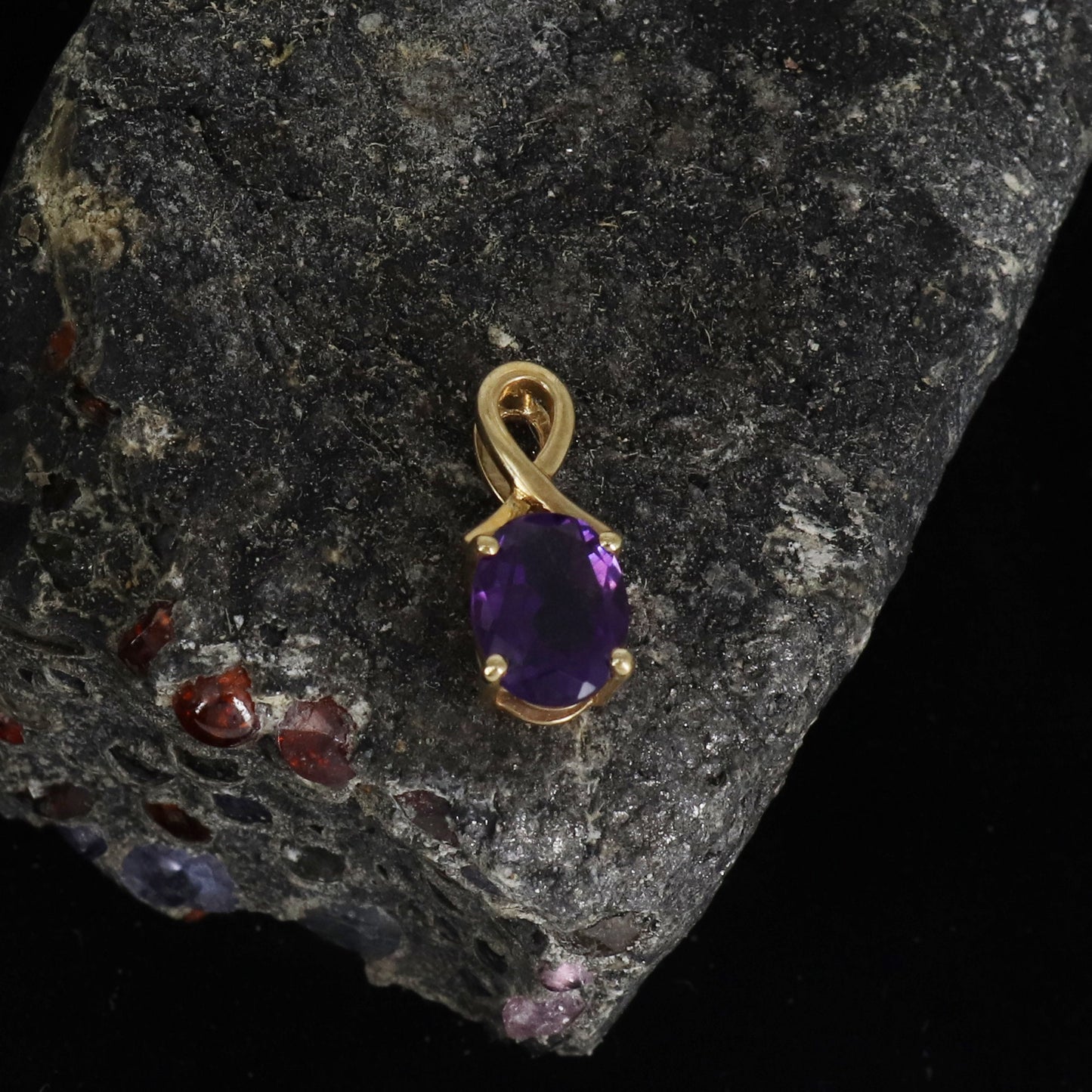 Amethyst Necklace 14K Gold