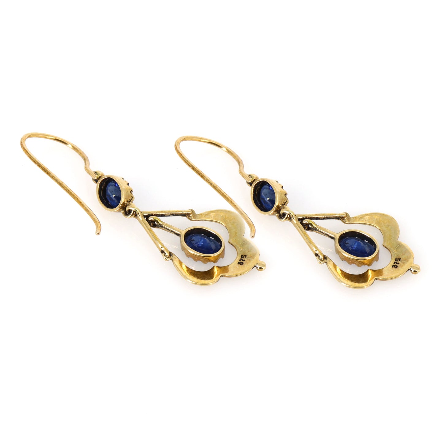 Dangling Blue Sapphire Earring Gold