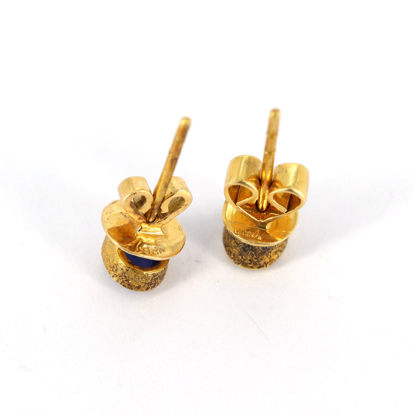 Blue Sapphire Studs Yellow Oval Cut Sapphire Earring 14K Gold