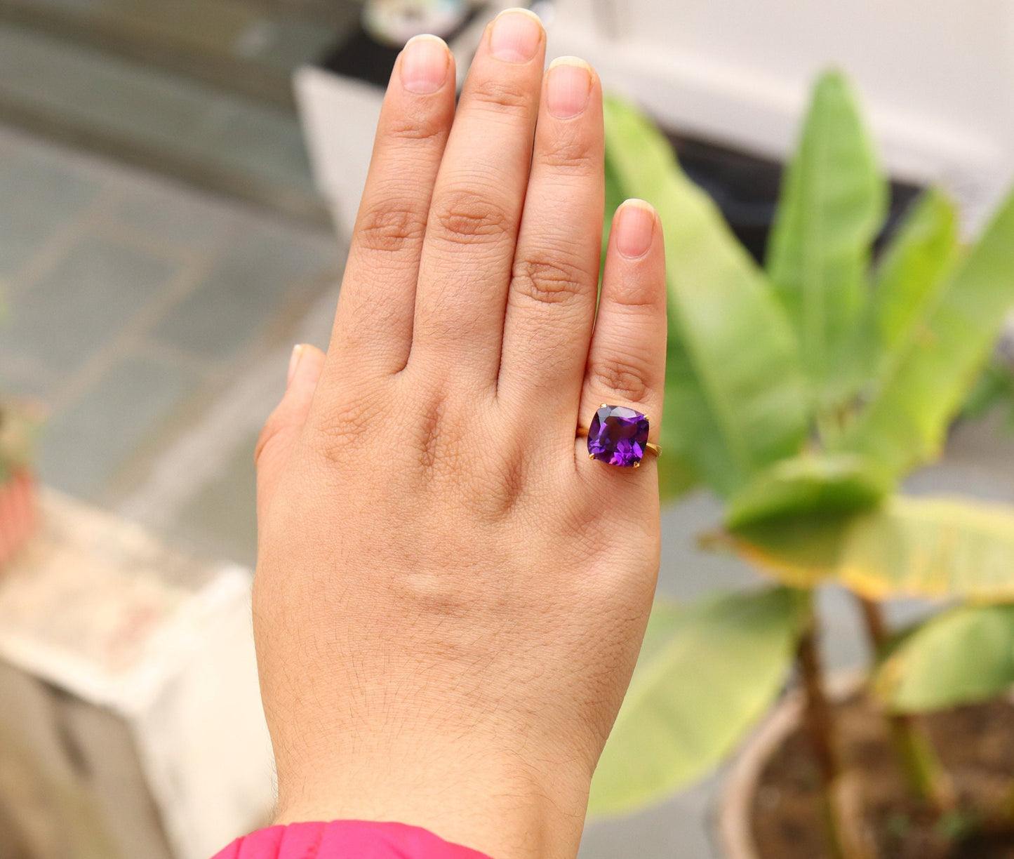 Yellow Amethyst Ring 18K Gold