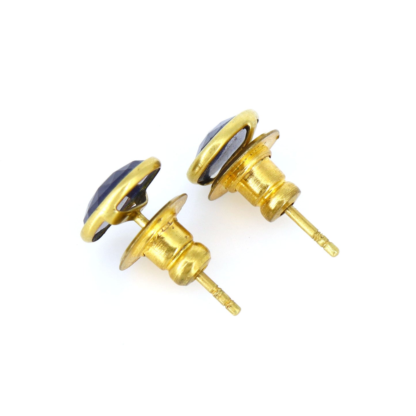 Rose Cut Blue Sapphire Earring 18K Gold