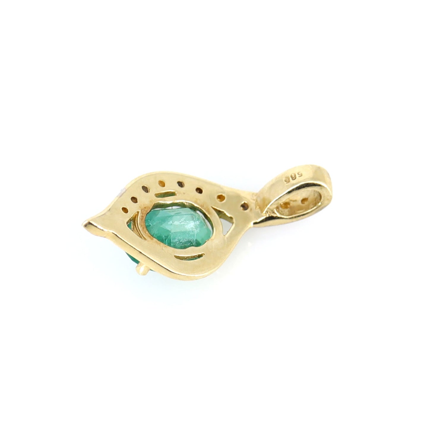 Luxury Yellow Emerald Pendant 14K Gold