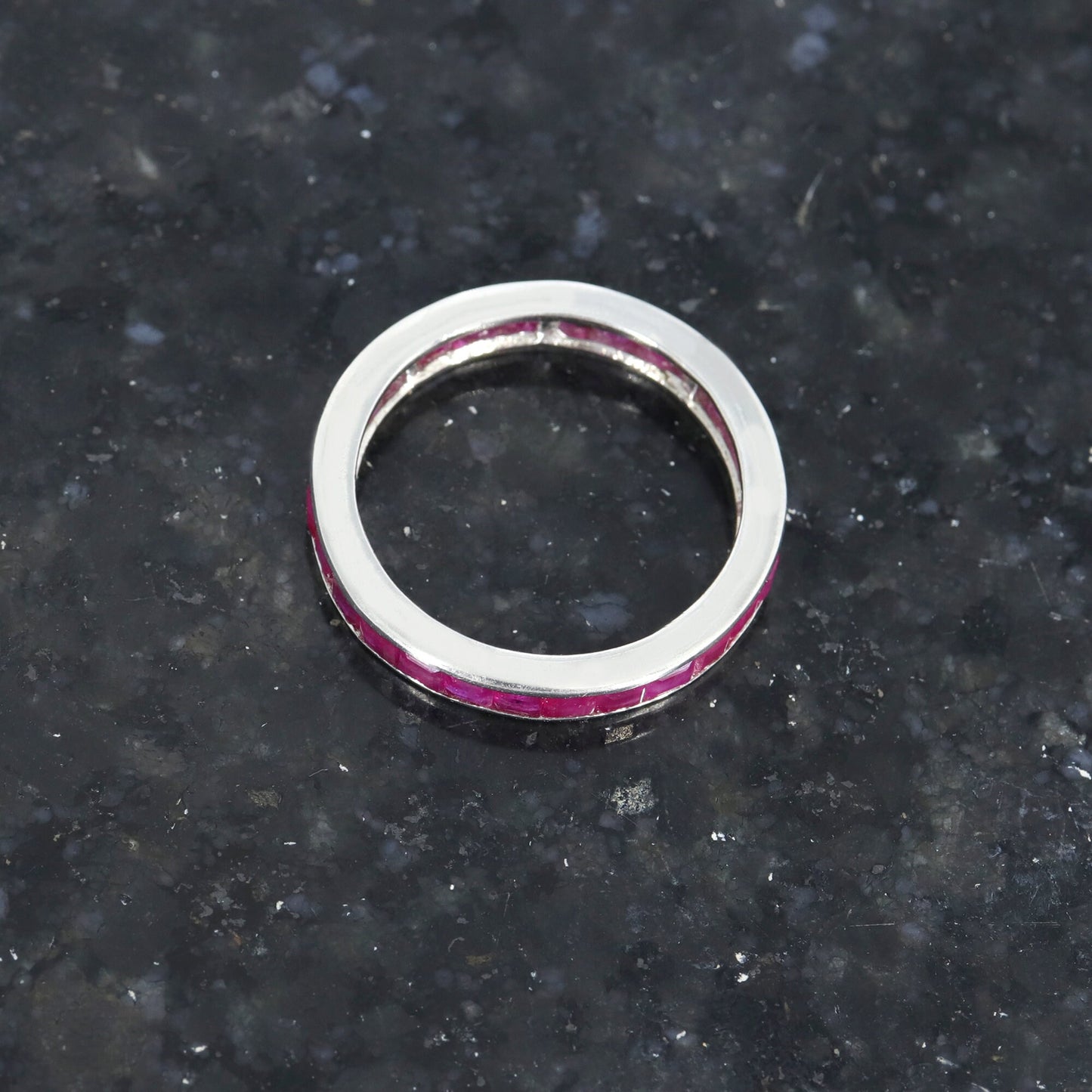 Full Eternity Band Ruby Ring Silver