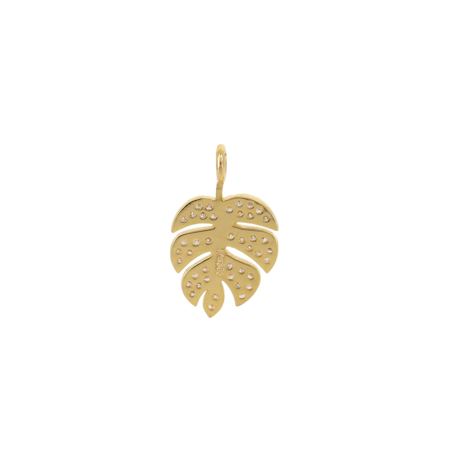 Tiny Tropical Foliage Pendant 14K Gold