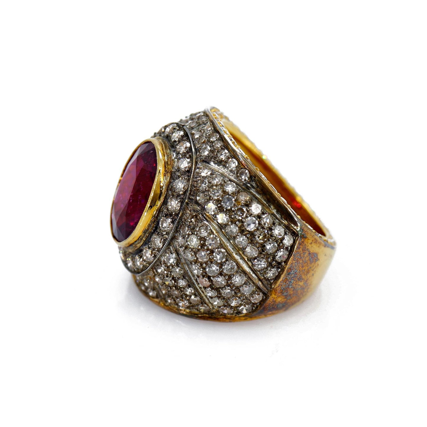 Yellow & Rubellite Ring 14K Gold