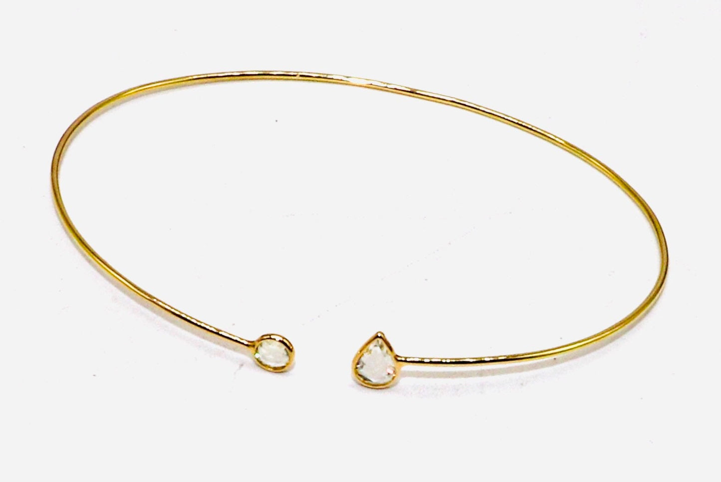 Flexible Bangle Rose Cut . Round Rose Cut Pear Rose Cut Girl Bangle Handmade Bangle. 18K Gold