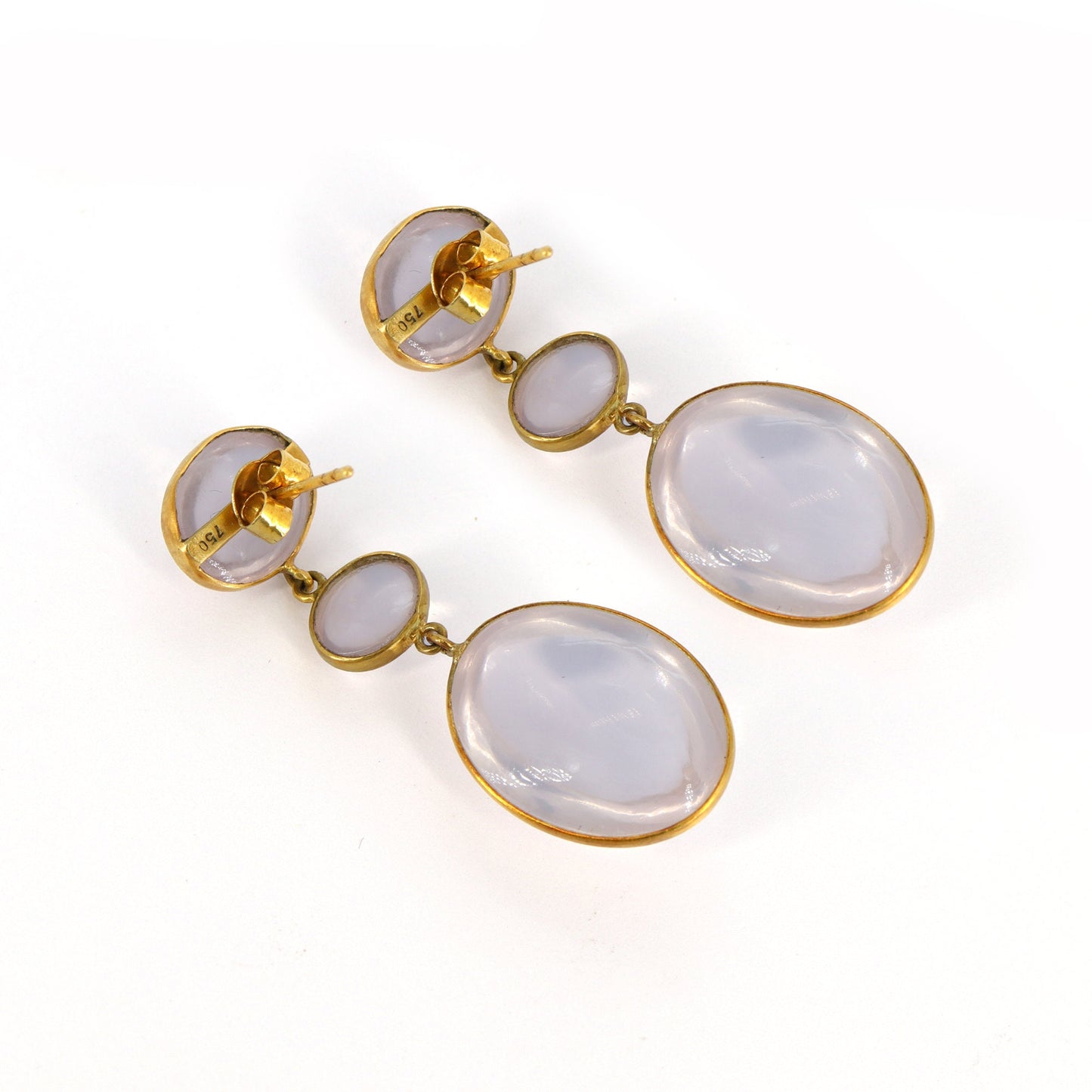 Rose Quartz Stone Earring 18K Gold