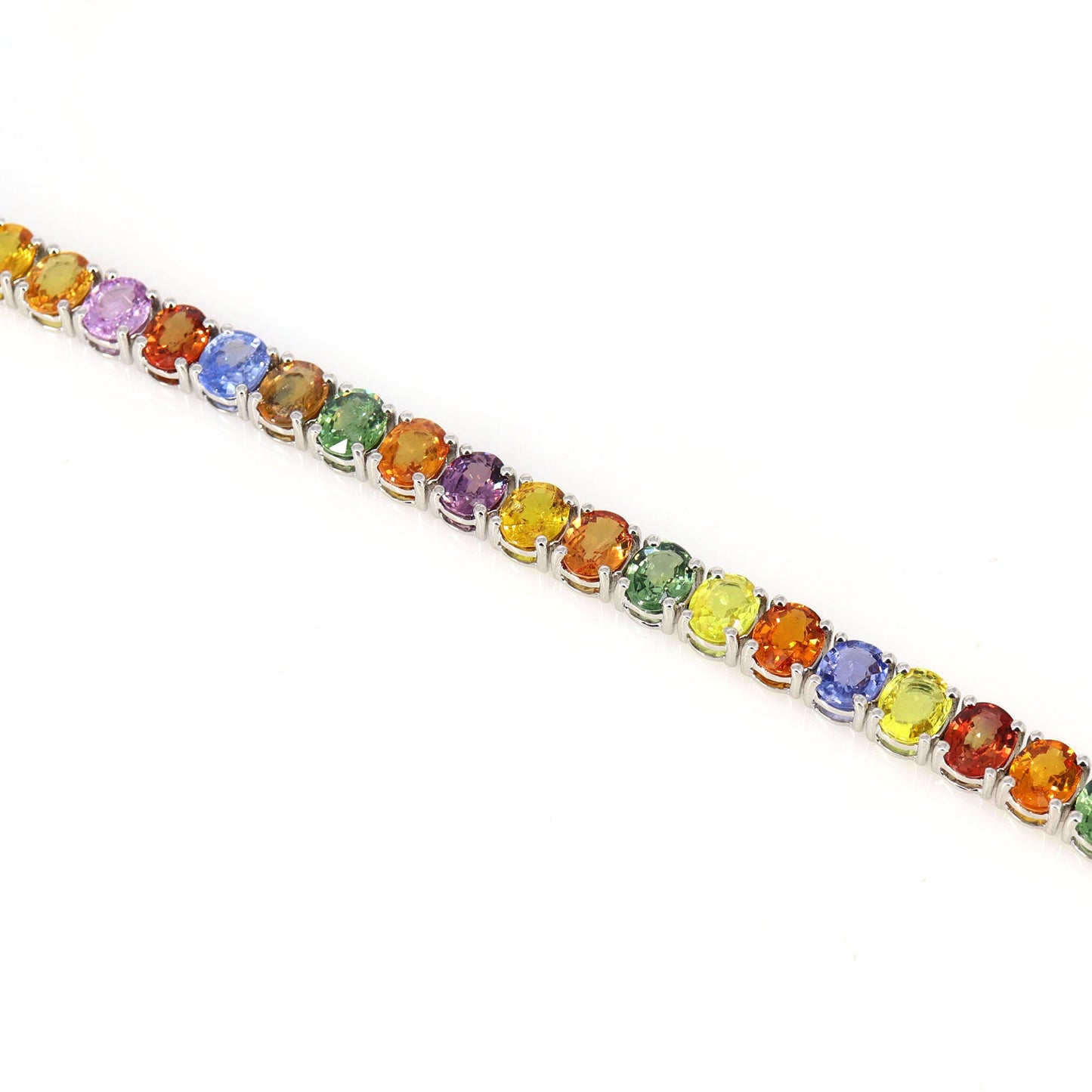 Multi Sapphire Tennis Bracelet 14K Gold
