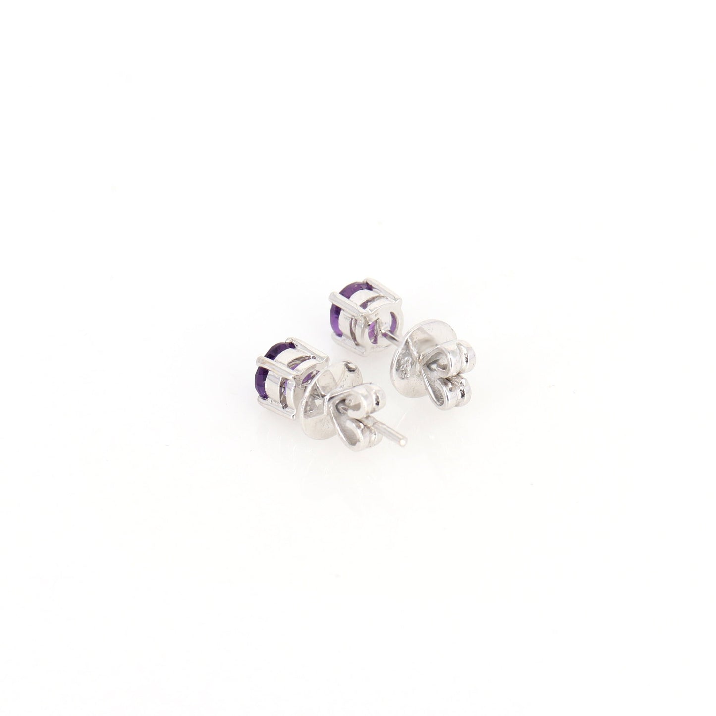 White Amethyst Studs Amethyst Earring 18K Gold