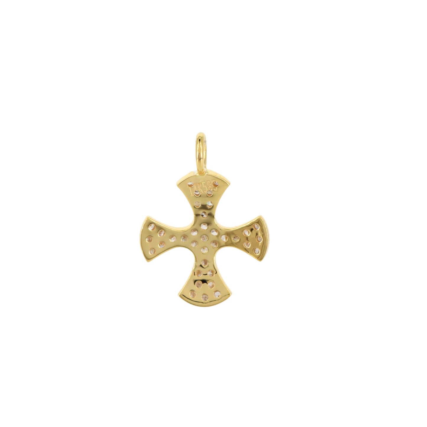 Pave Cross Charm Charm Pendant 14K Gold