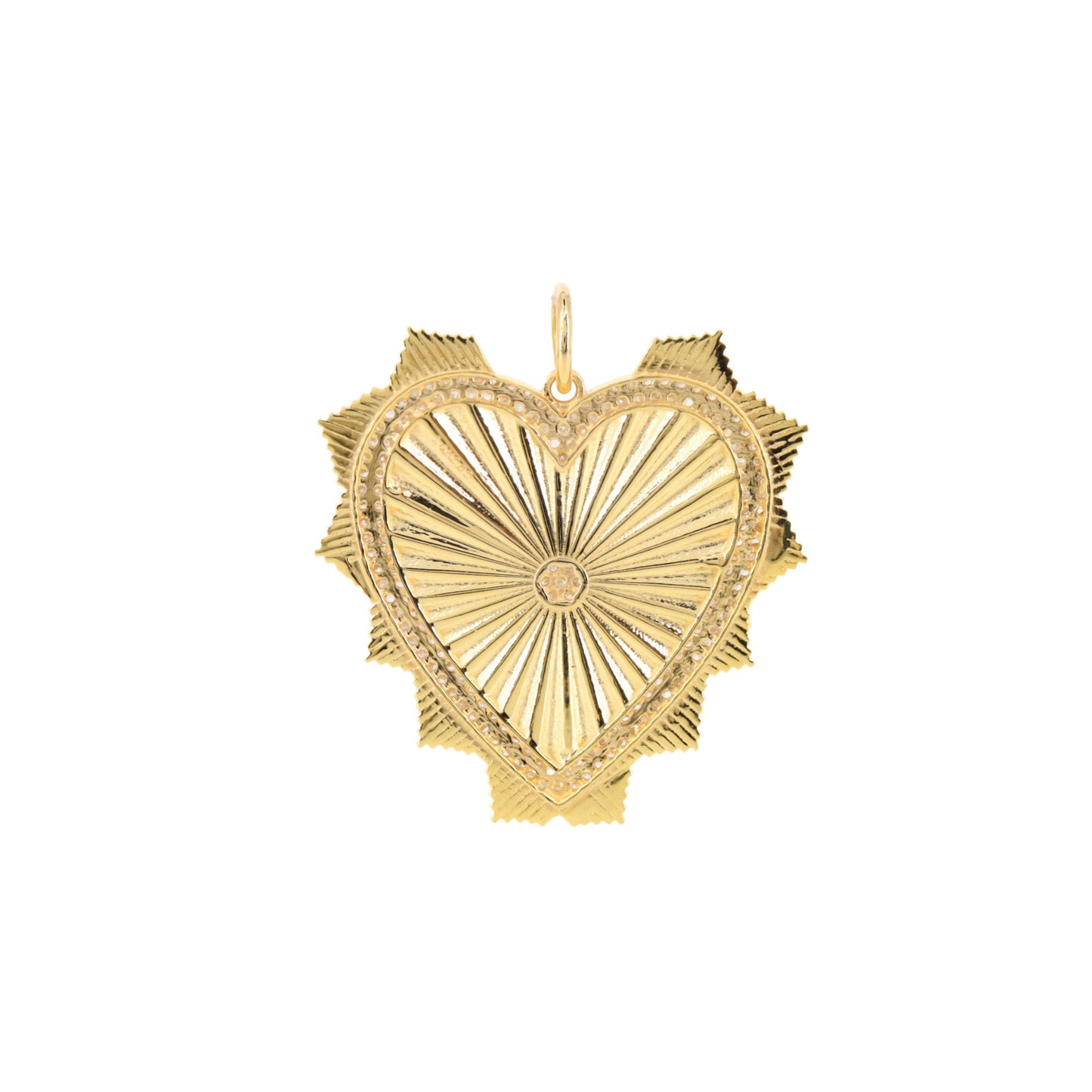 36X32Mm Shiny Heart Pendant 14K Gold