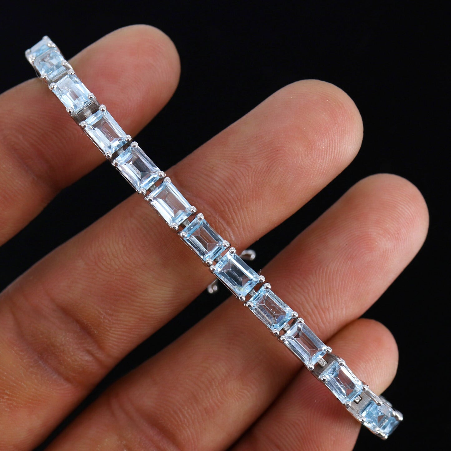 Blue Topaz Bracelet Silver