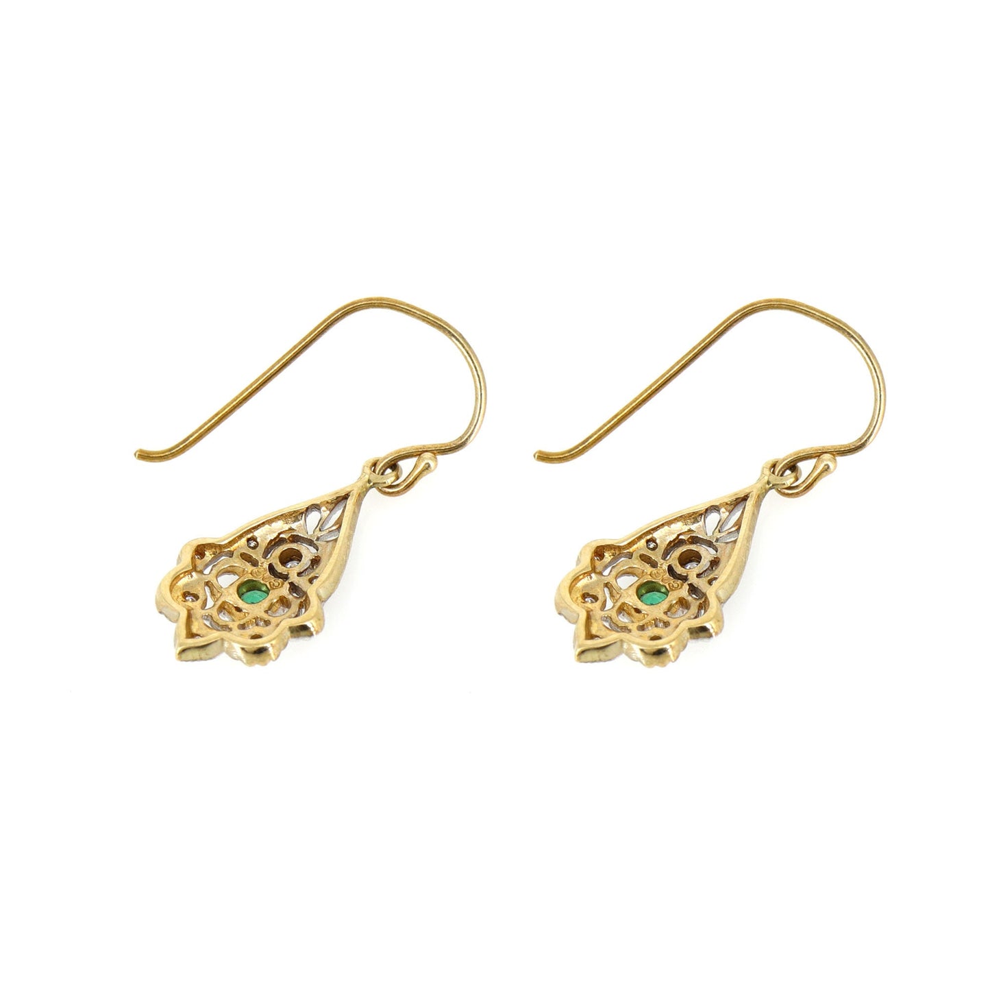 Emerald Dangling Earring Gold