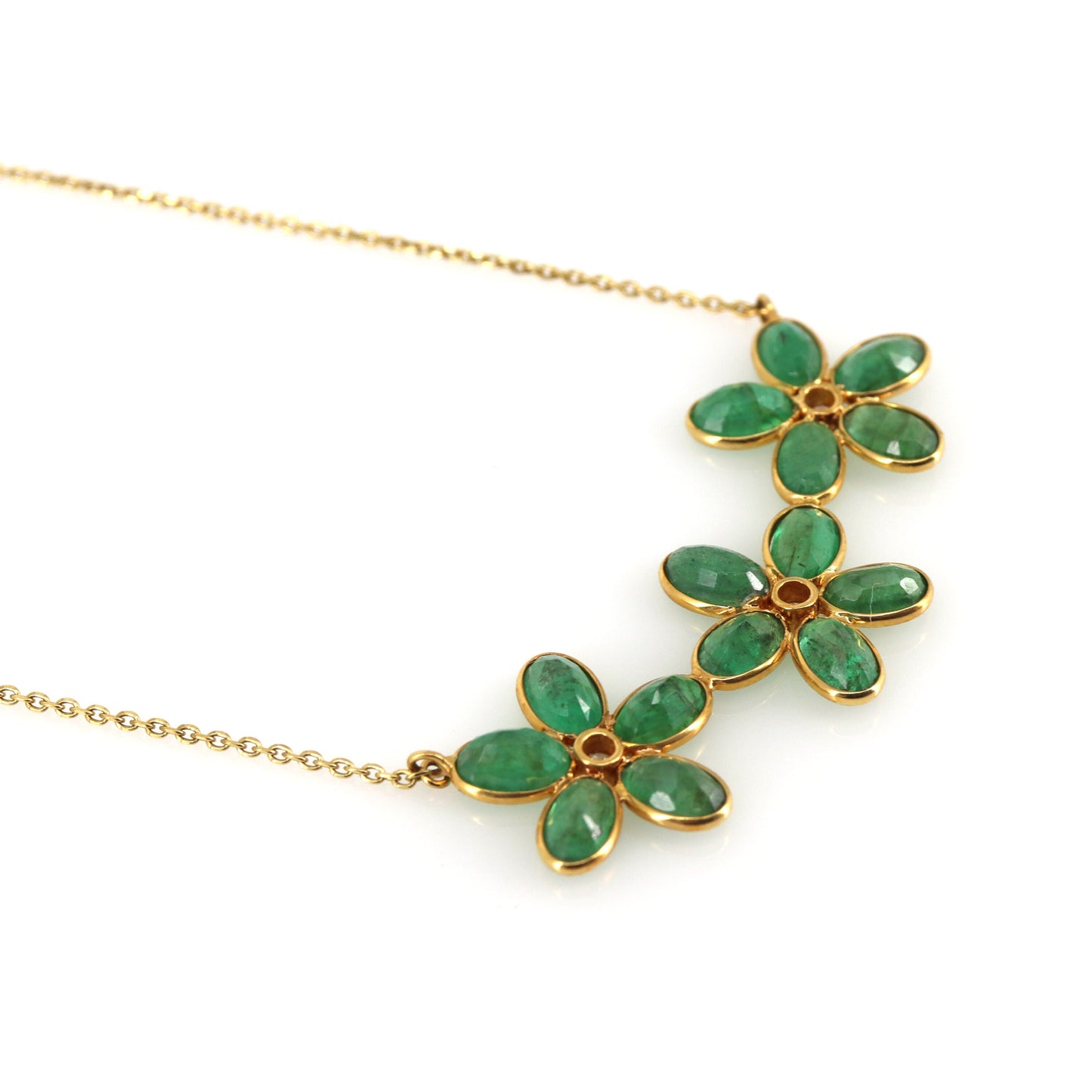 Yellow Emerald Necklace 18K Gold