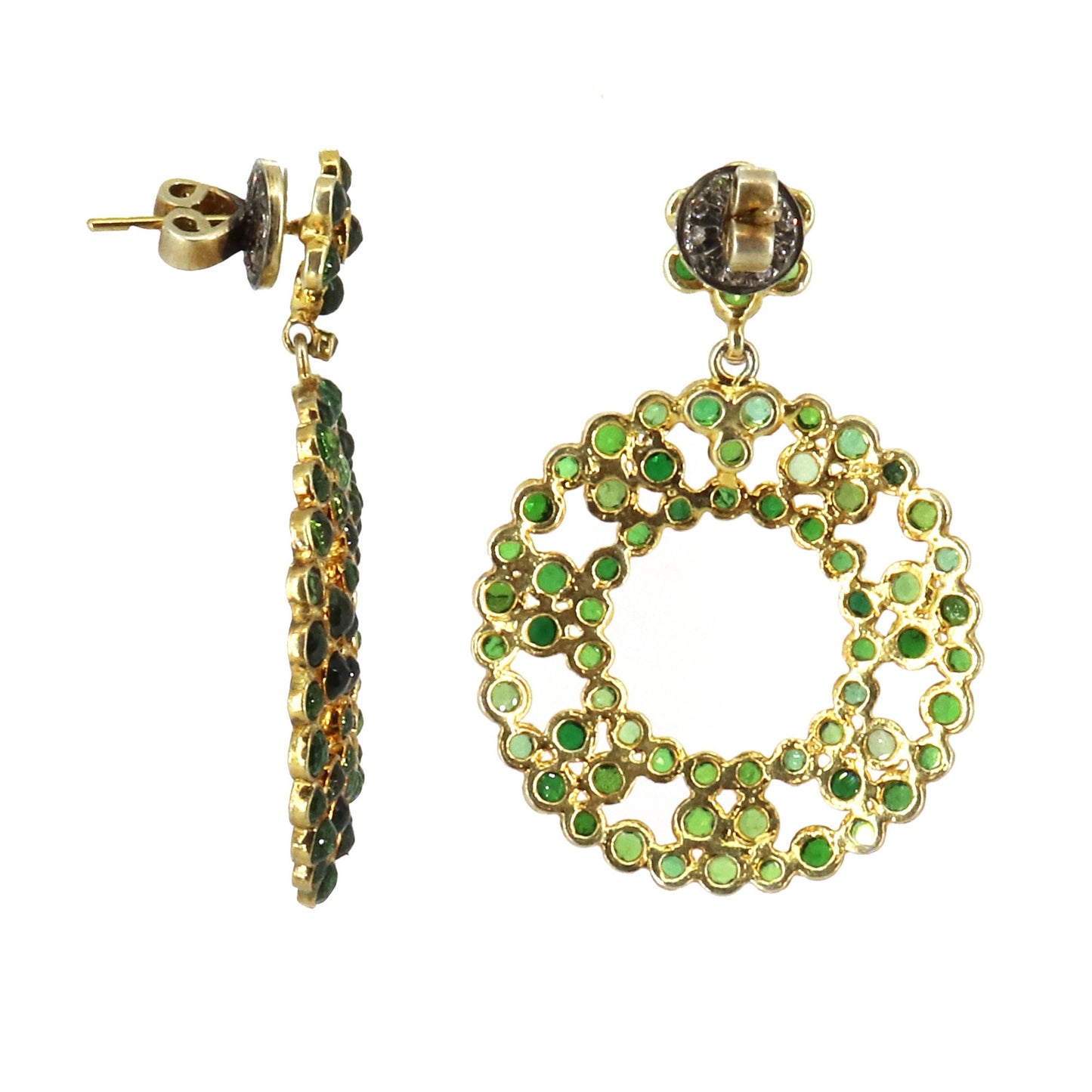 Victorian Stylish Chrome Diopside Gemstone Earring
