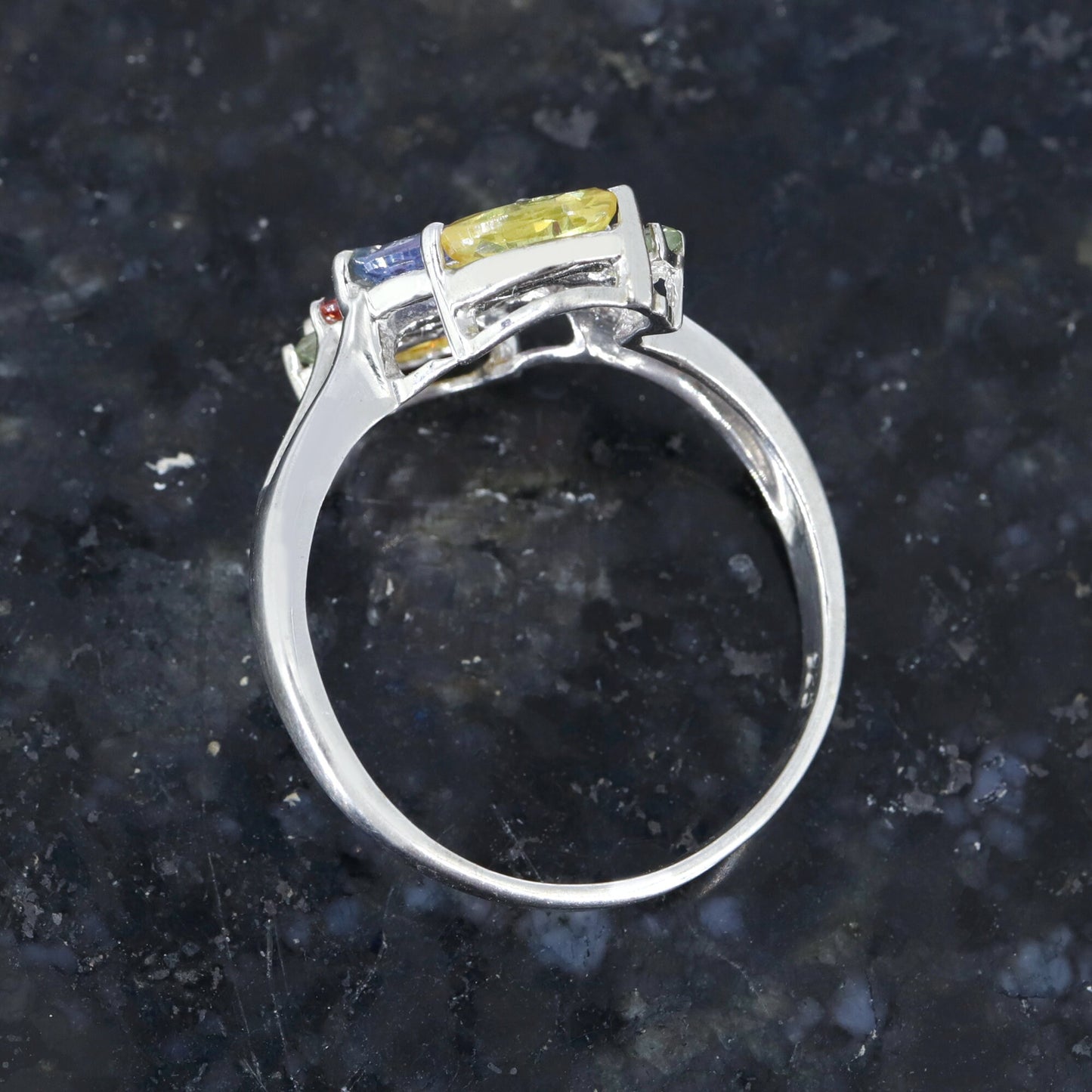 Multi Sapphire Ring Silver