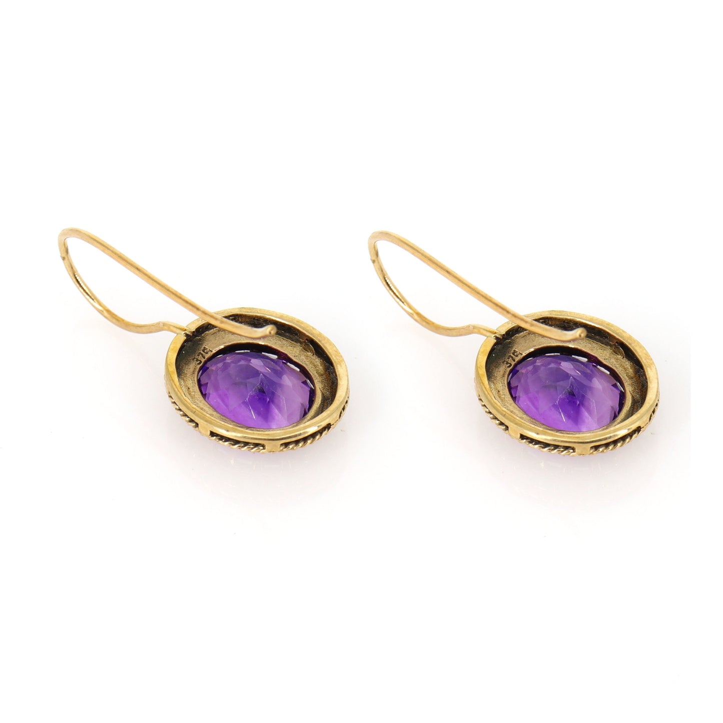 Brilliant Oval Cut Amethyst Earring Gold