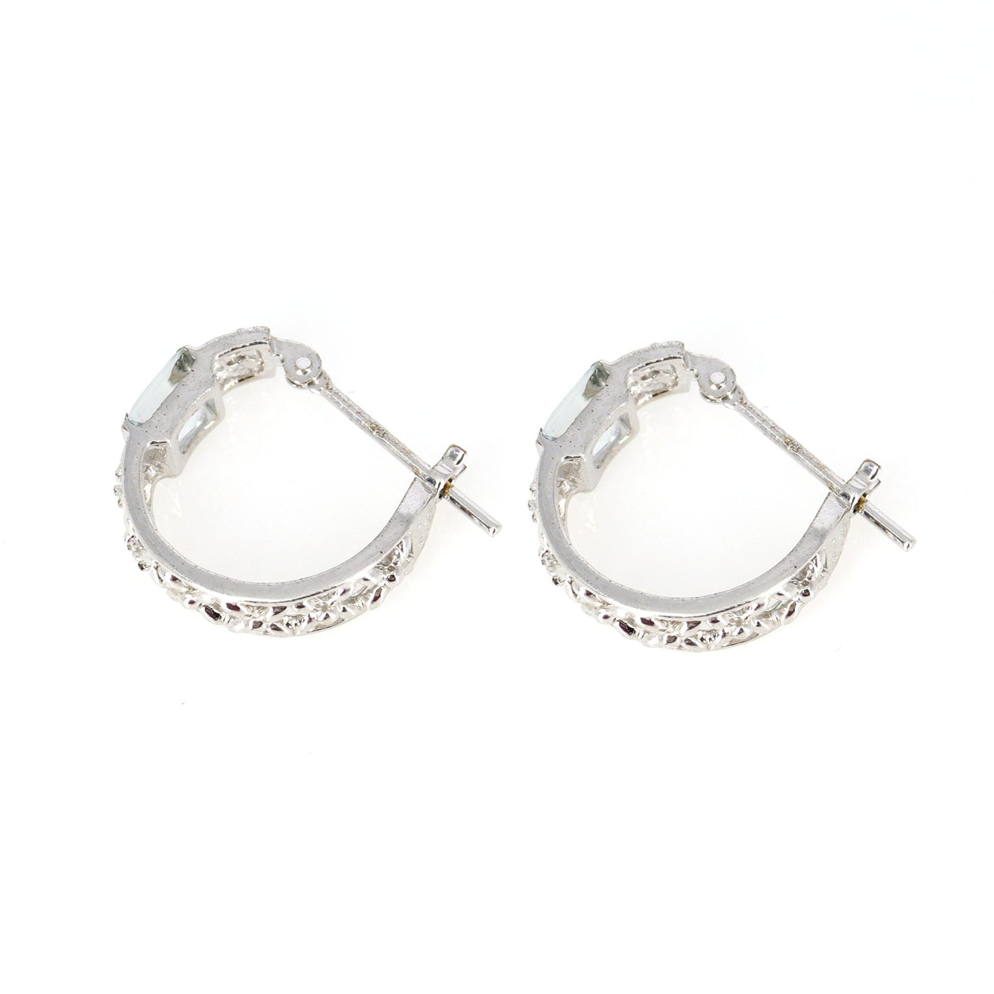 White Hoop Earring 18K Gold