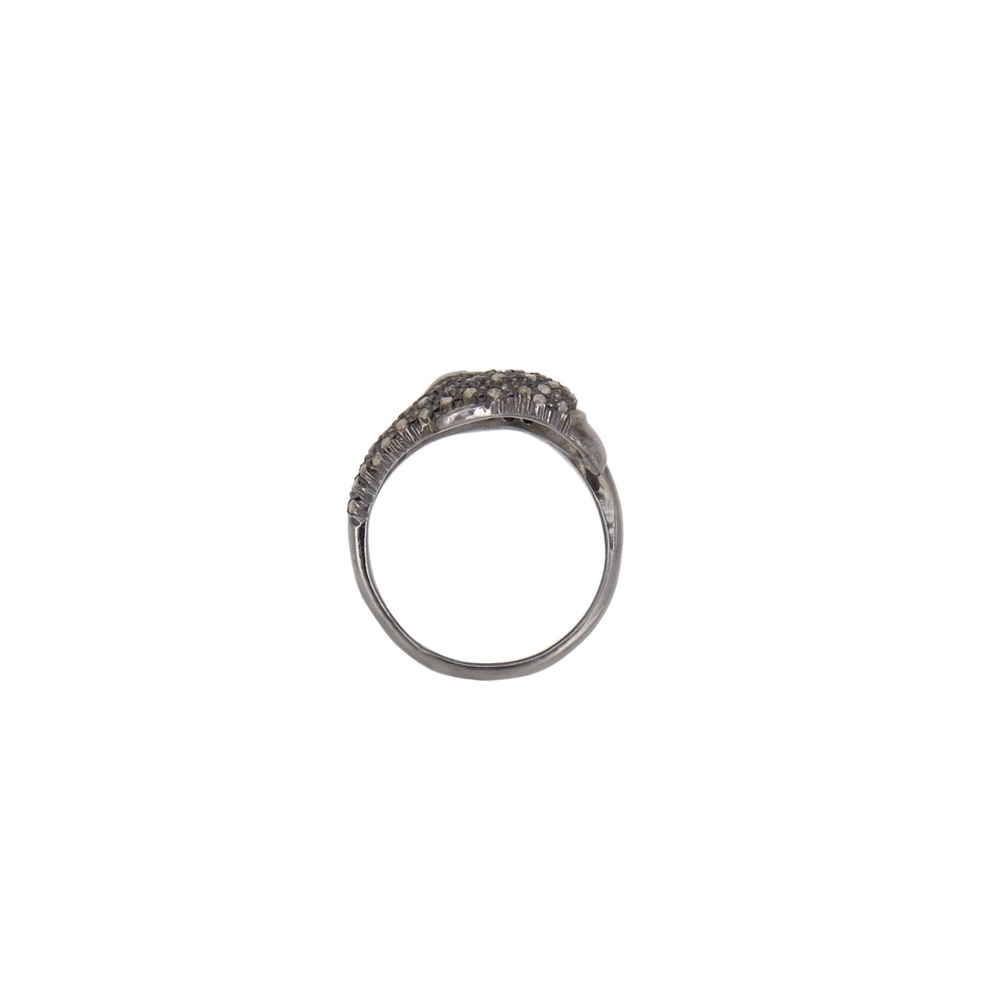 Pave Dolphin Ring Silver