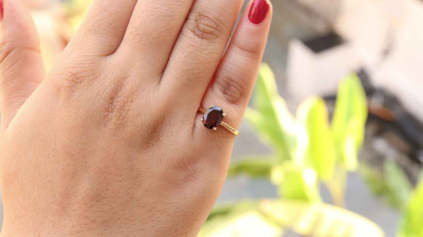 Garnet Ring 14K Gold