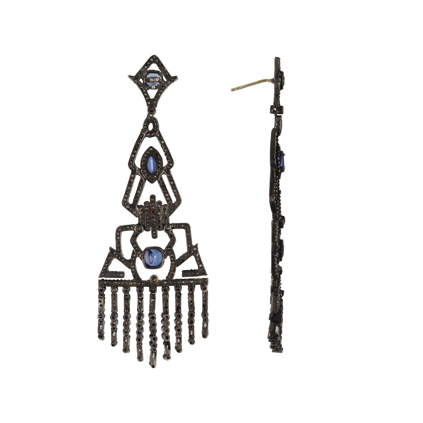 Vintage Replica Jewellery Taurus Blue Kyanite Earring