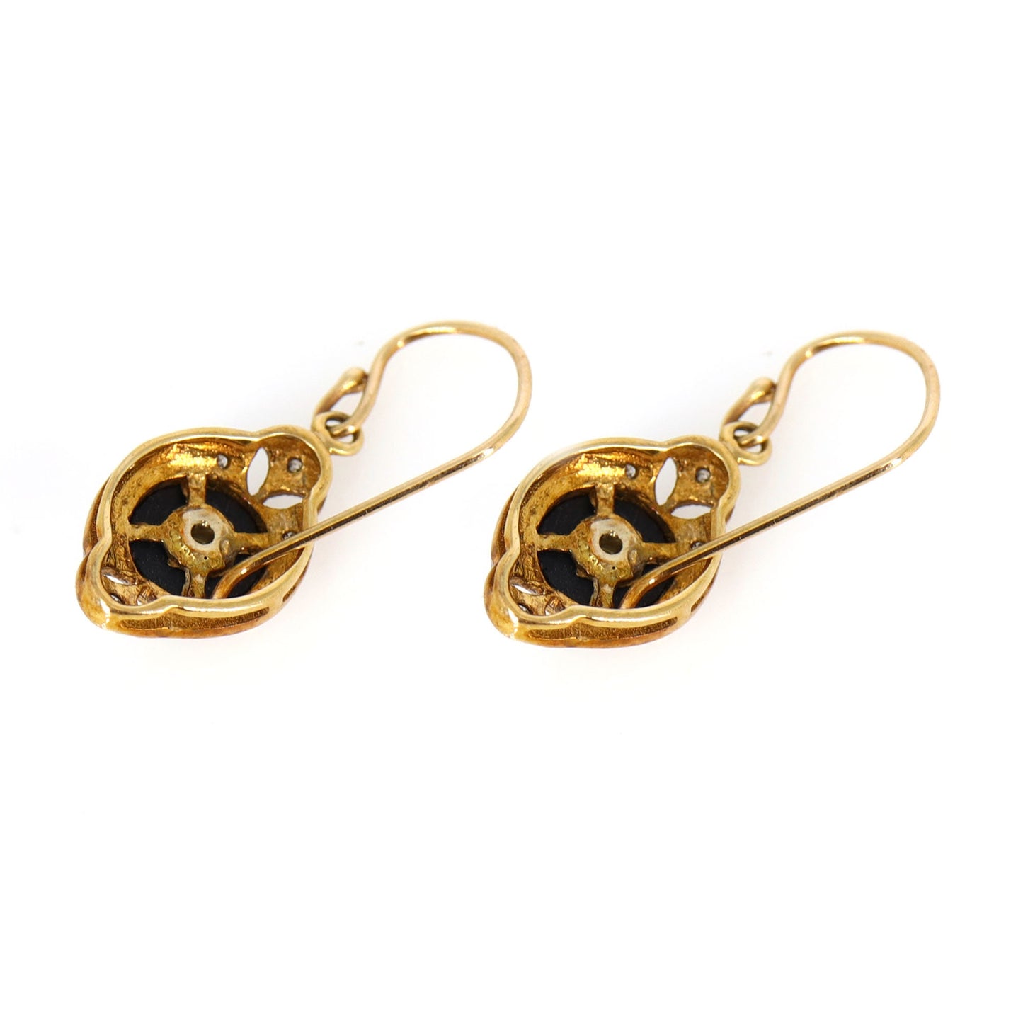 Black Onyx Dangle Earring Gold