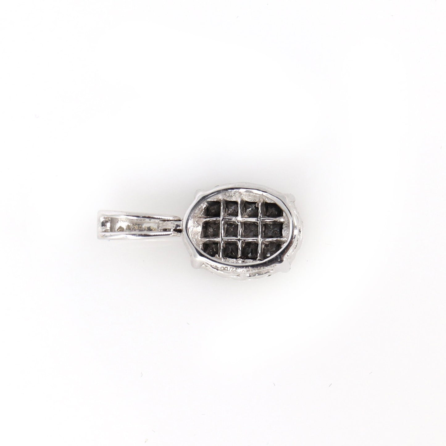 Invisible Princess Cut Black Pendant 18K Gold