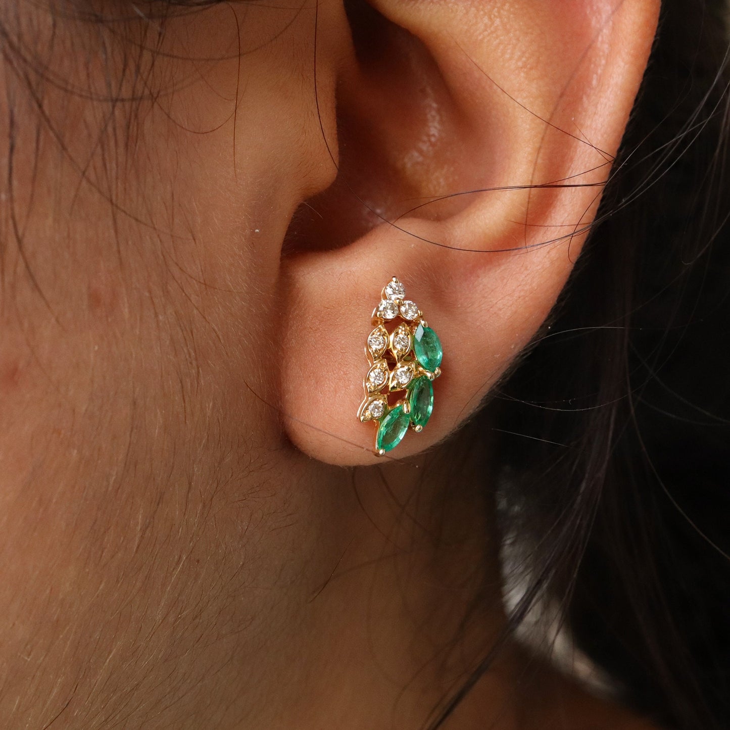 Unique Design Yellow Earring 14K Gold