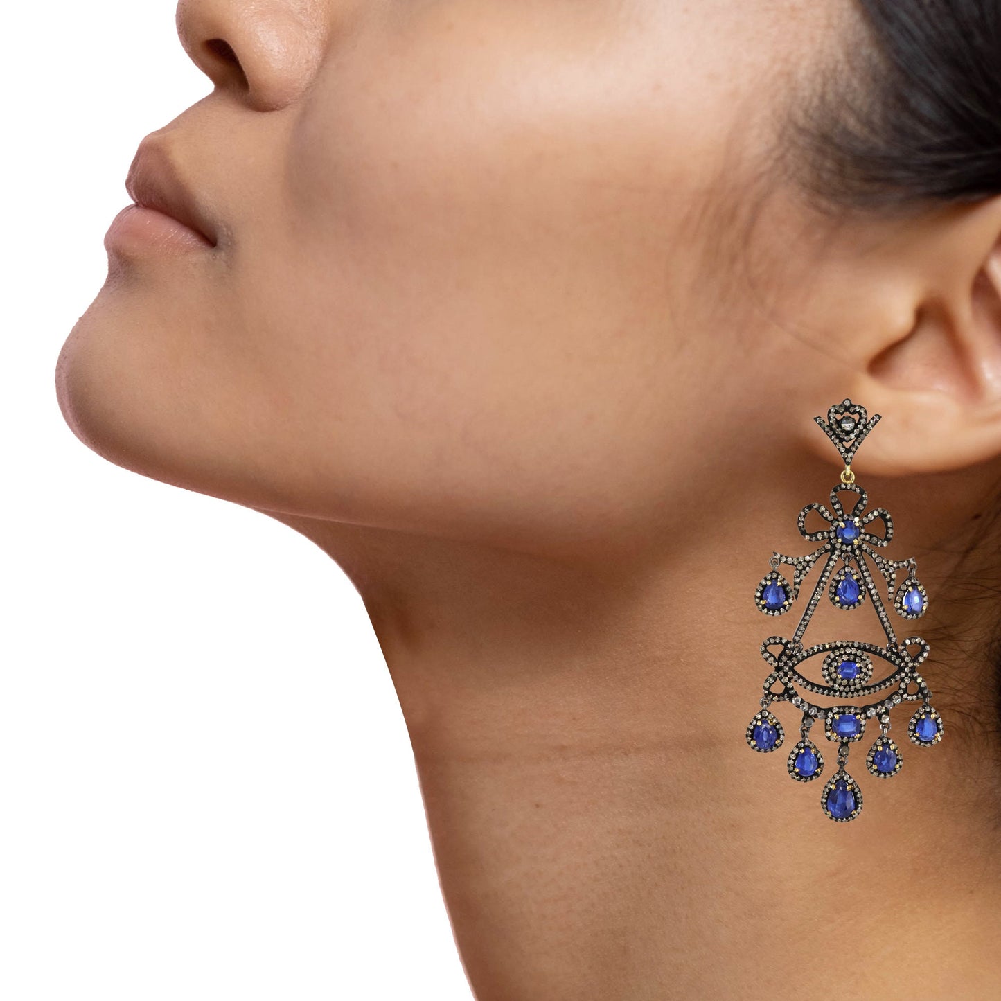 Blue Kyanite Ribbon Knot Earring