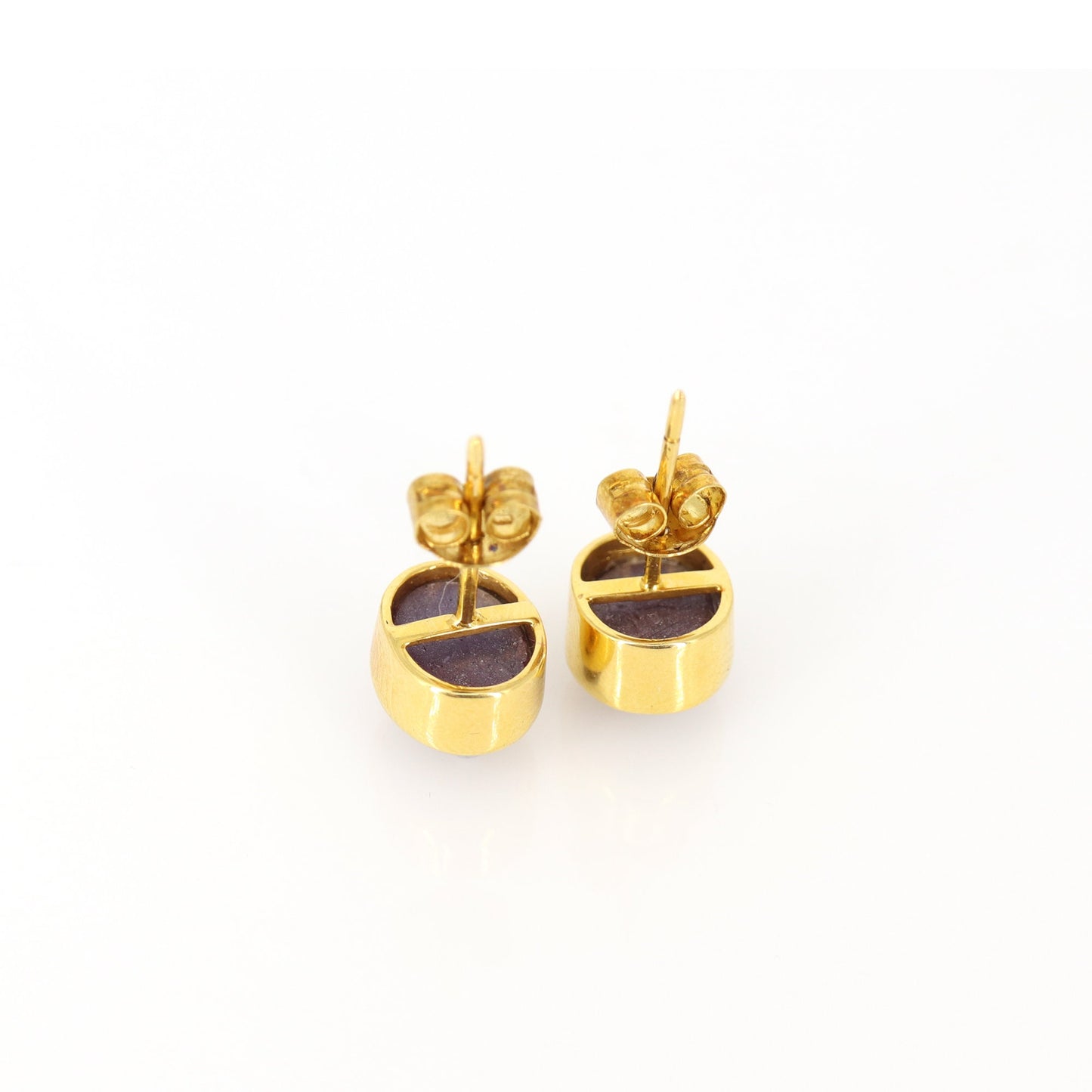 Yellow Studs Star Ruby Birth Gemstone Stud Earring 18K Gold