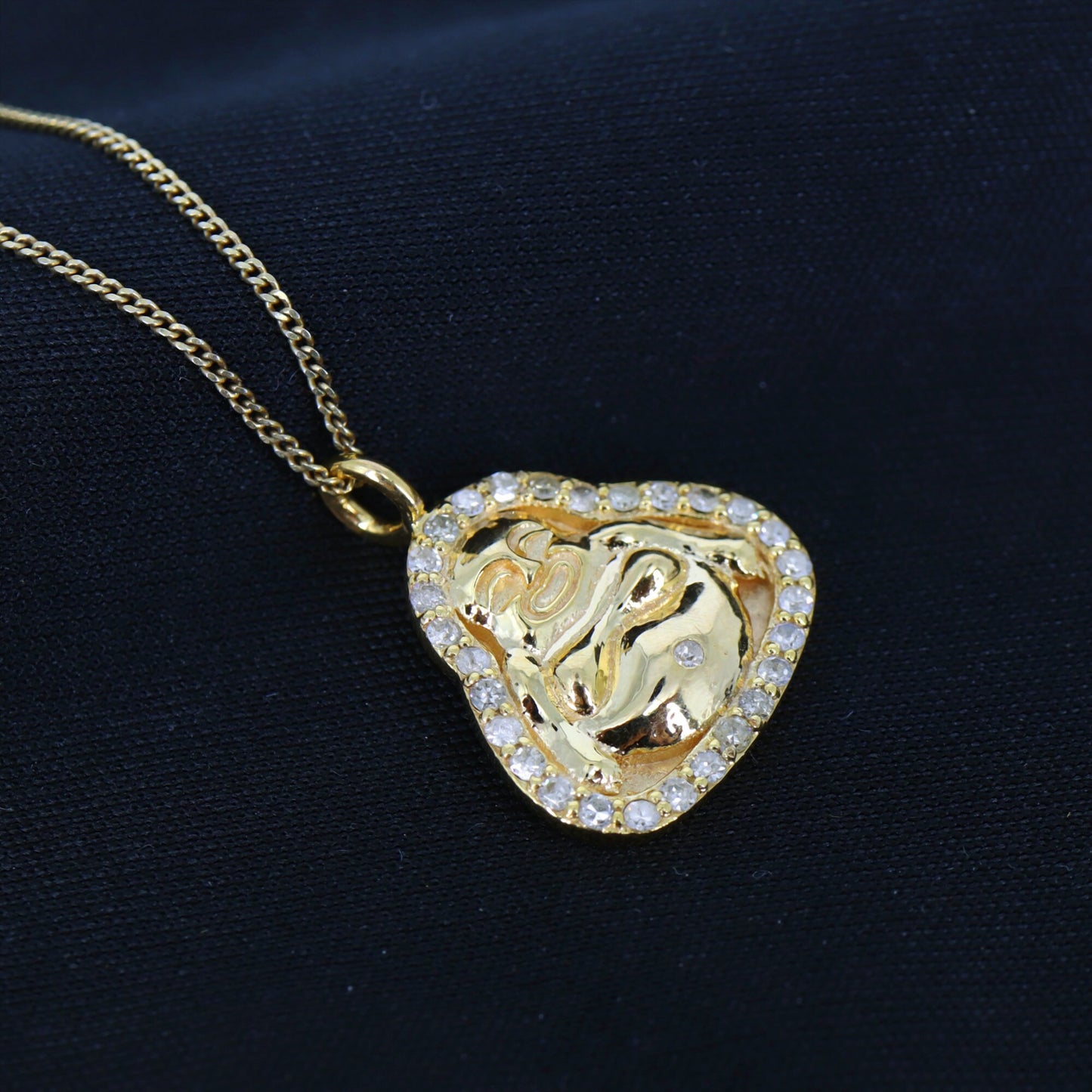 Laughing Buddha Charm Pendant 14K Gold