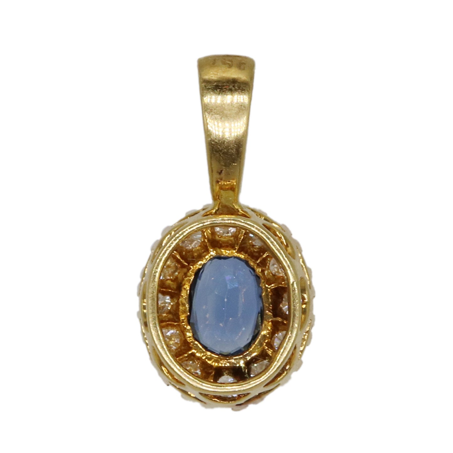 Blue Sapphire Pendant 18K Gold