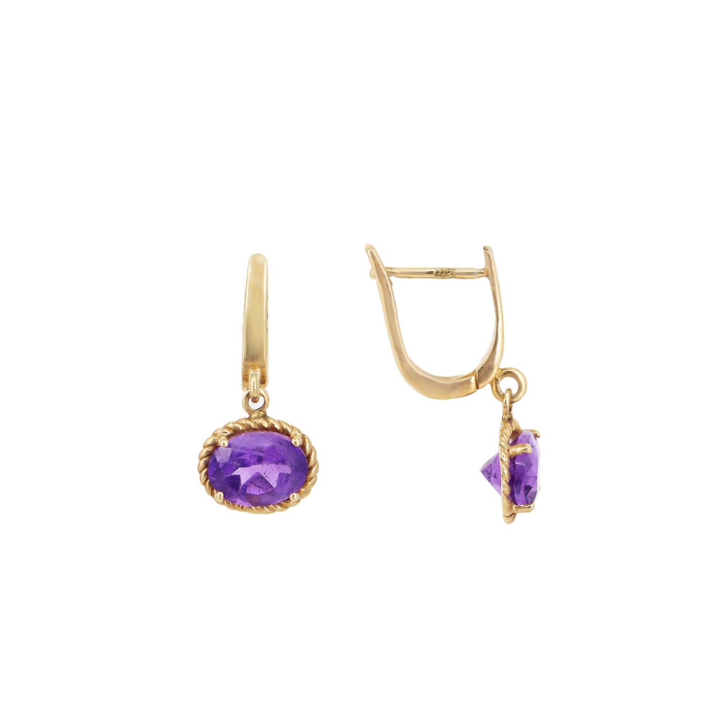 Amethyst Earring 14K Gold