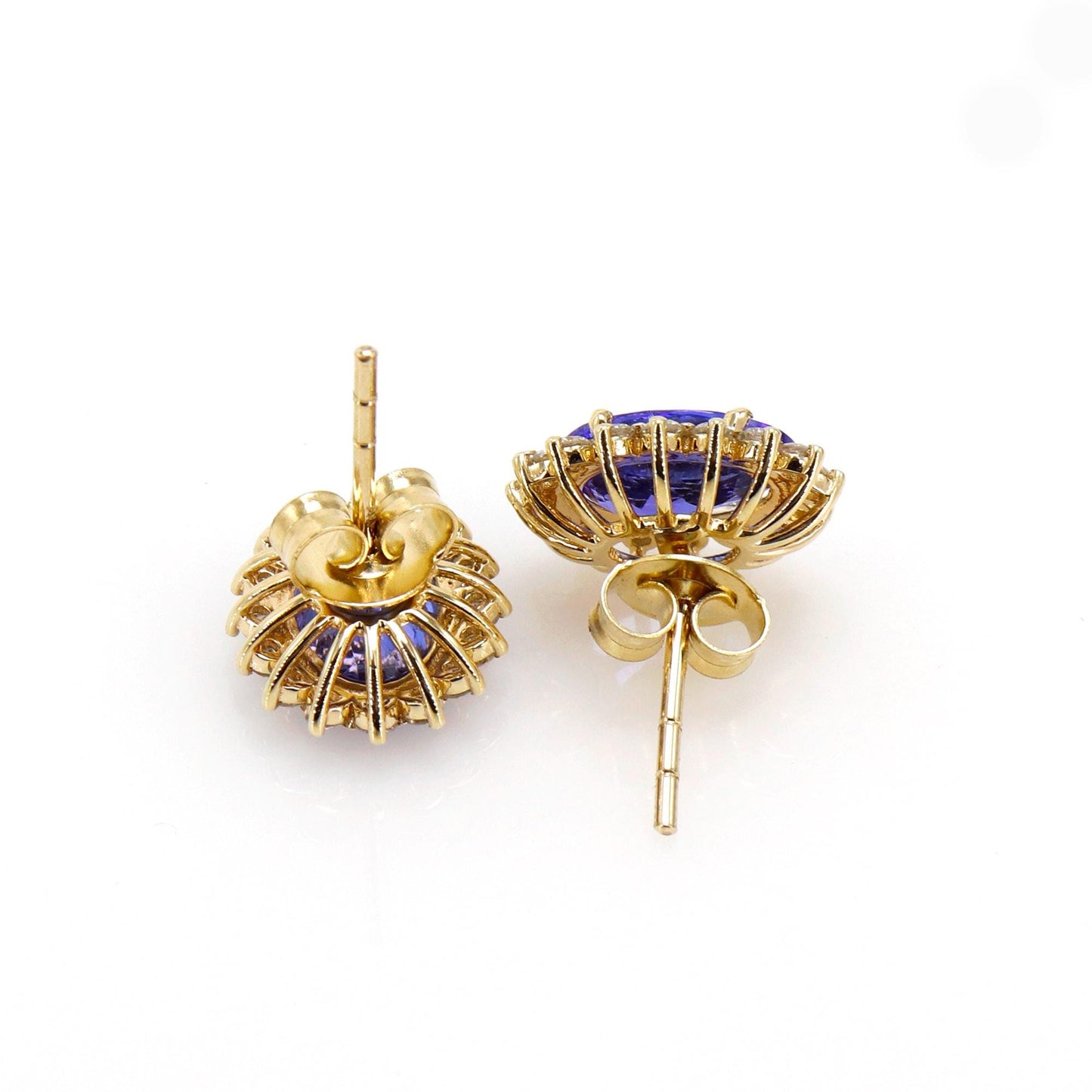 Tanzanite Cluster Earring 14K Gold