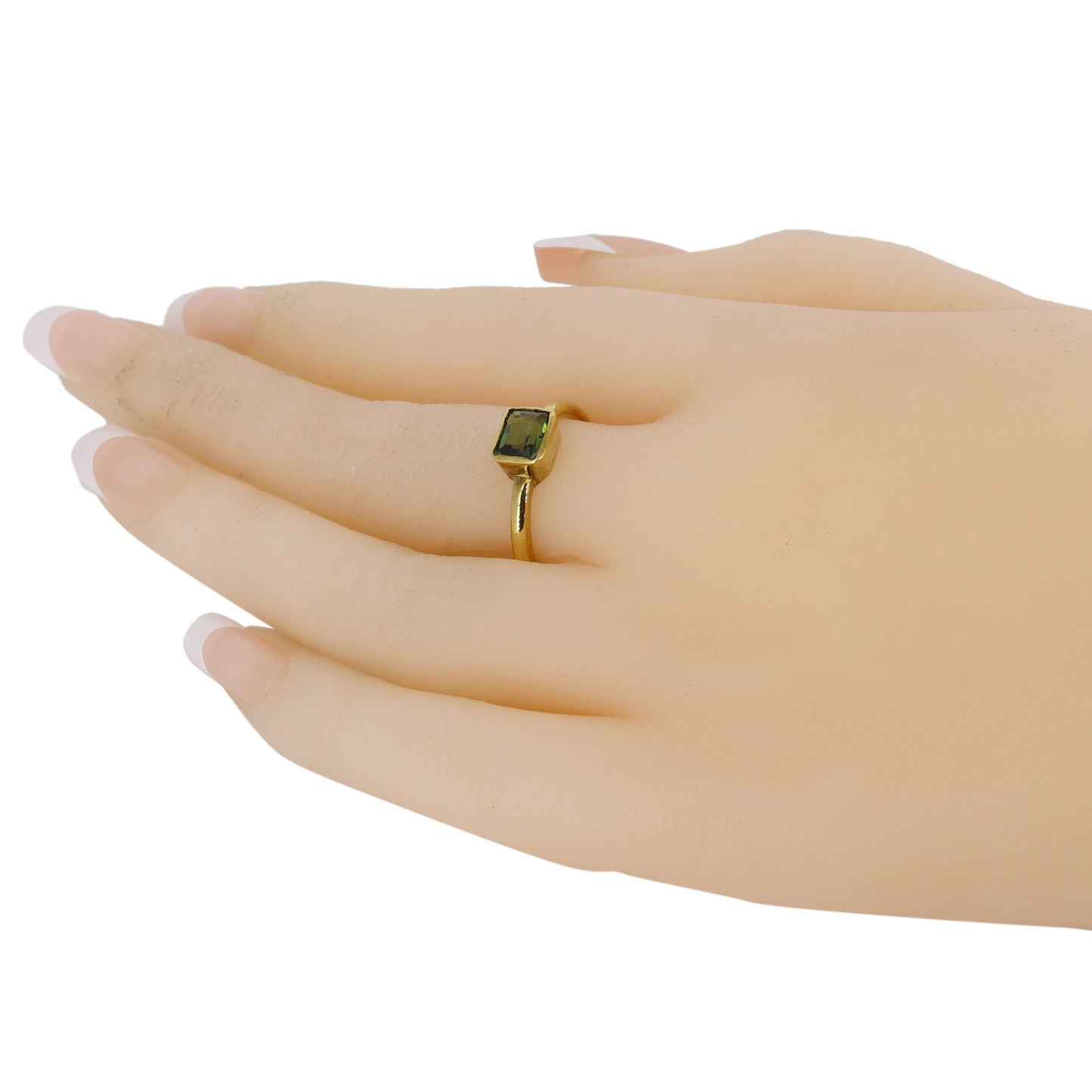 1.18 Green Tourmaline Ring 18K Gold